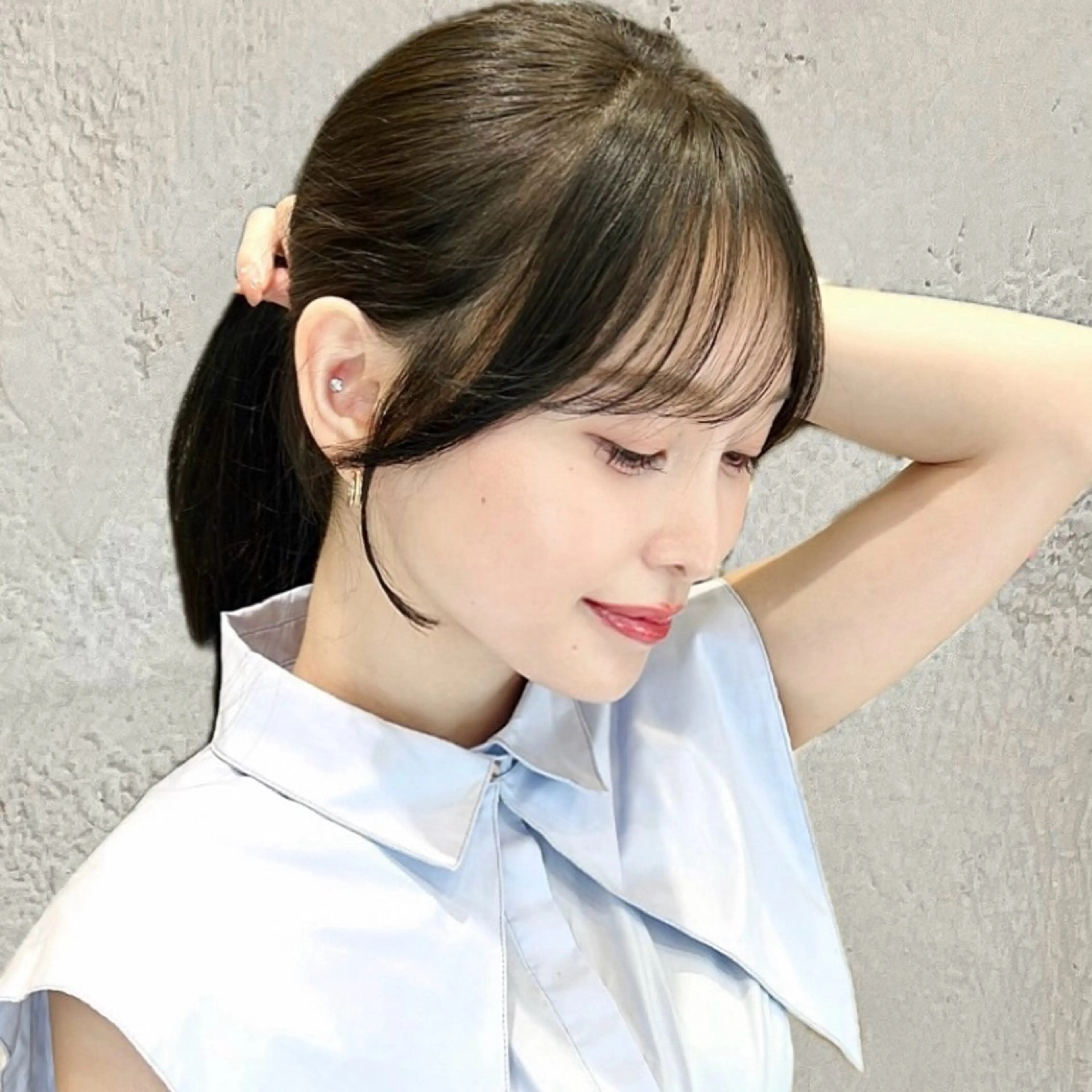 セミロング 顔周りカット レイヤーカット 小顔カット カット ヘアカラー トリートメント 🧡くびれヘア/前髪 顔周り🧡久原結衣のヘアスタイル