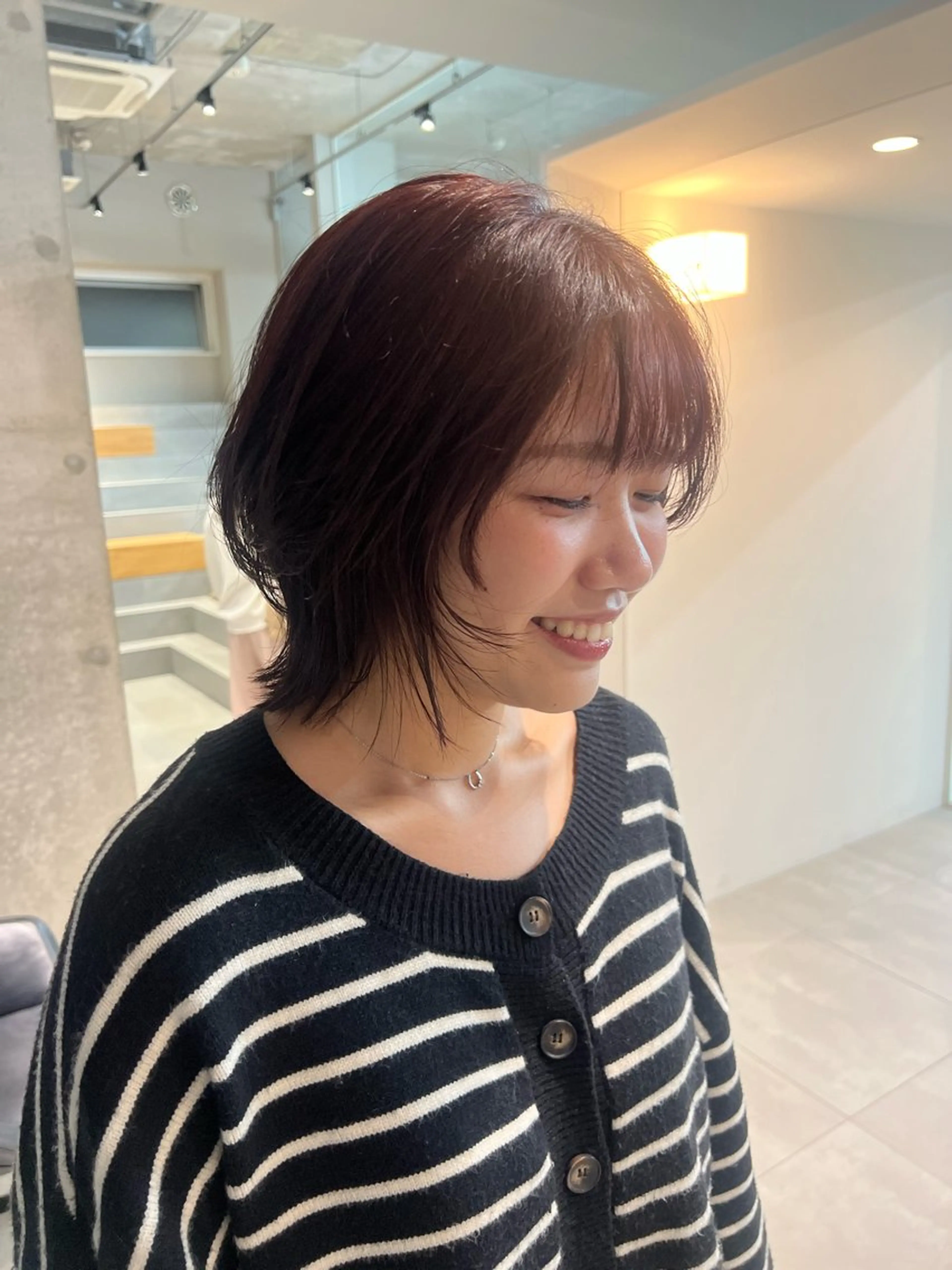 ショート カラー ボブ レイヤーカット カット ヘアカラー トリートメント 吉沢遣人/レイヤー 艶カラー/抜け感のヘアスタイル