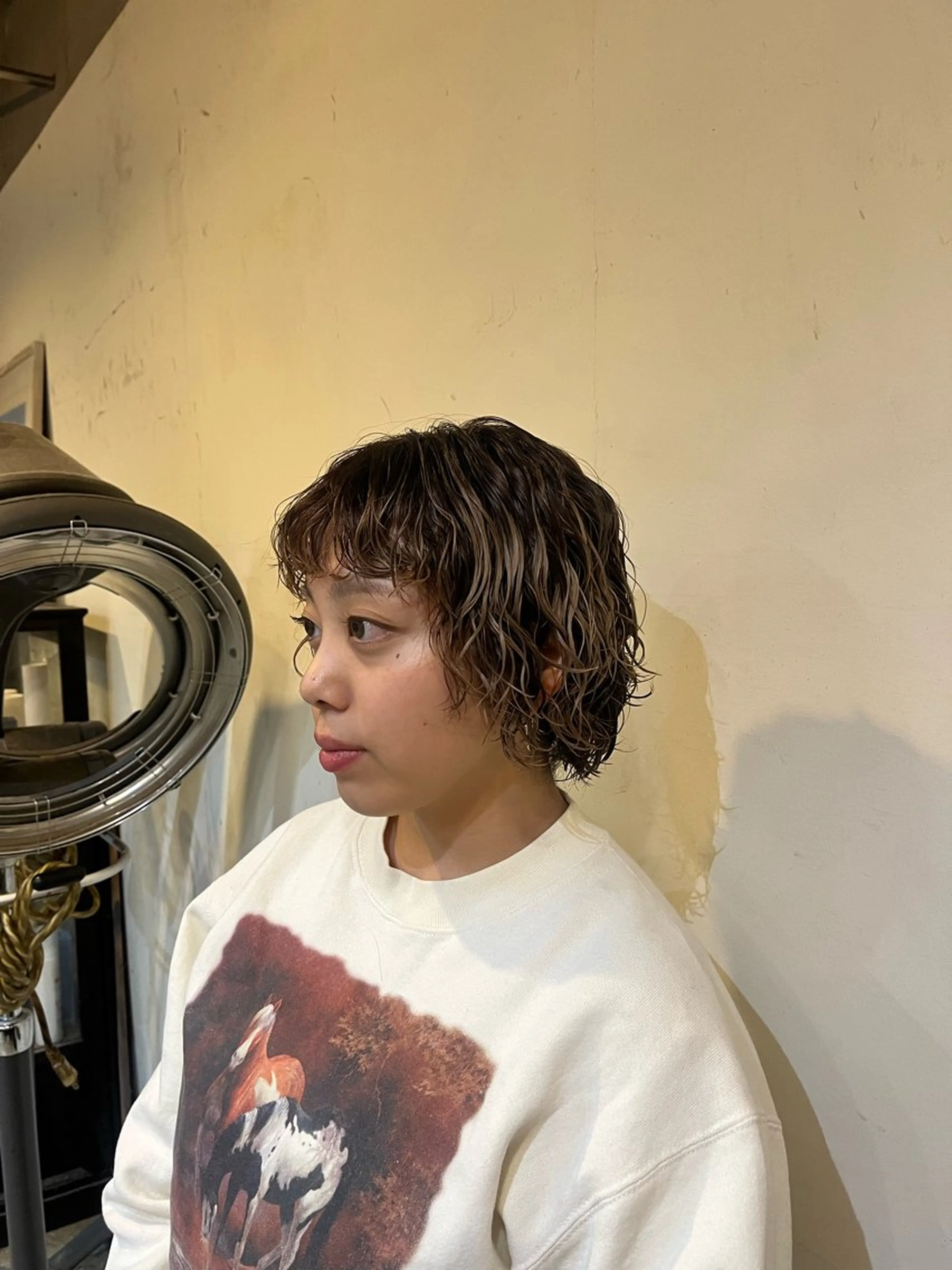 ショート パーマ パーマ トリートメント 松原 樹里のヘアスタイル