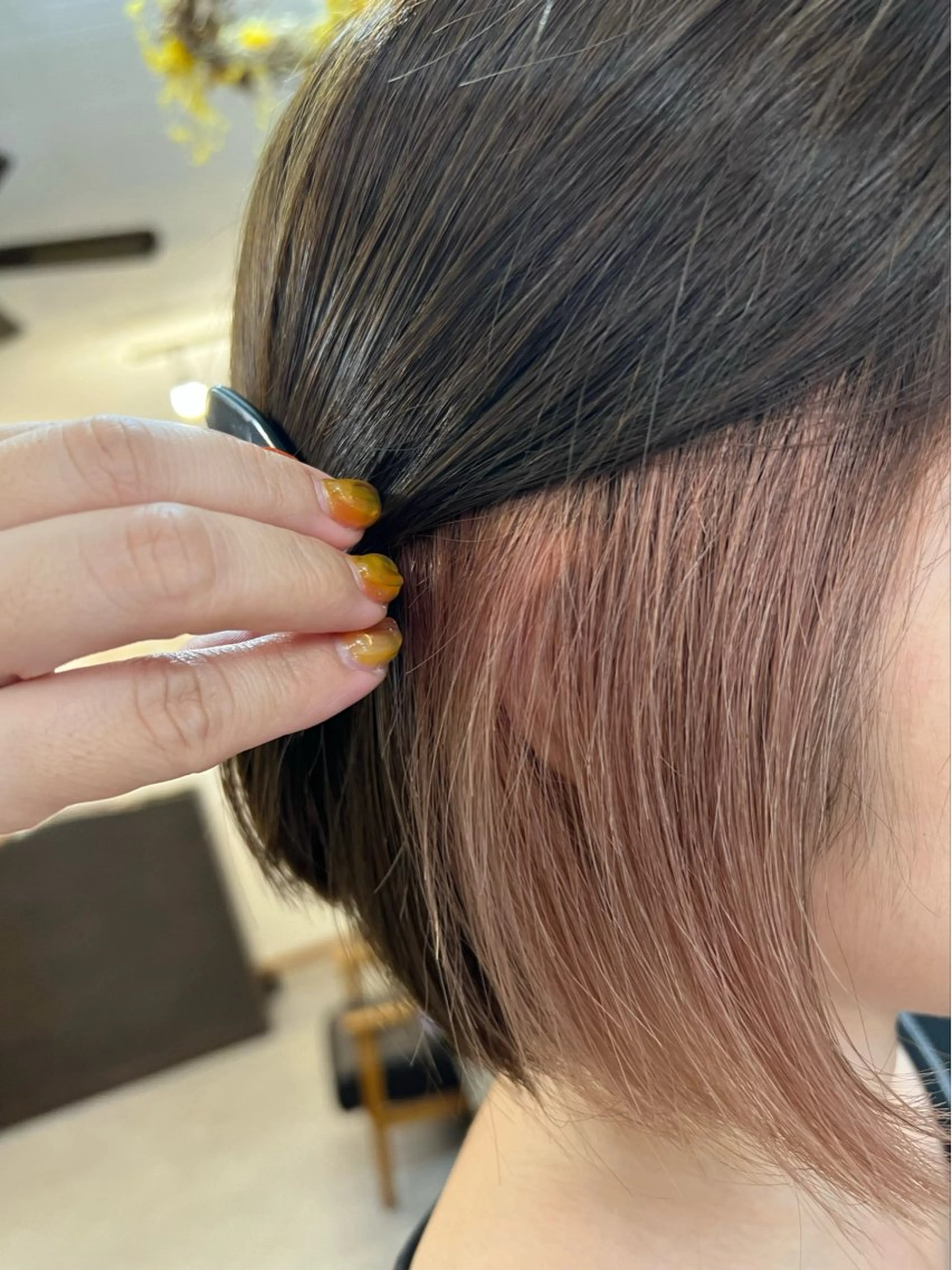 ミディアム カラー ベージュカラー ピンクカラー ピンクベージュ ヘアカラー トリートメント hair works raptureのヘアスタイル