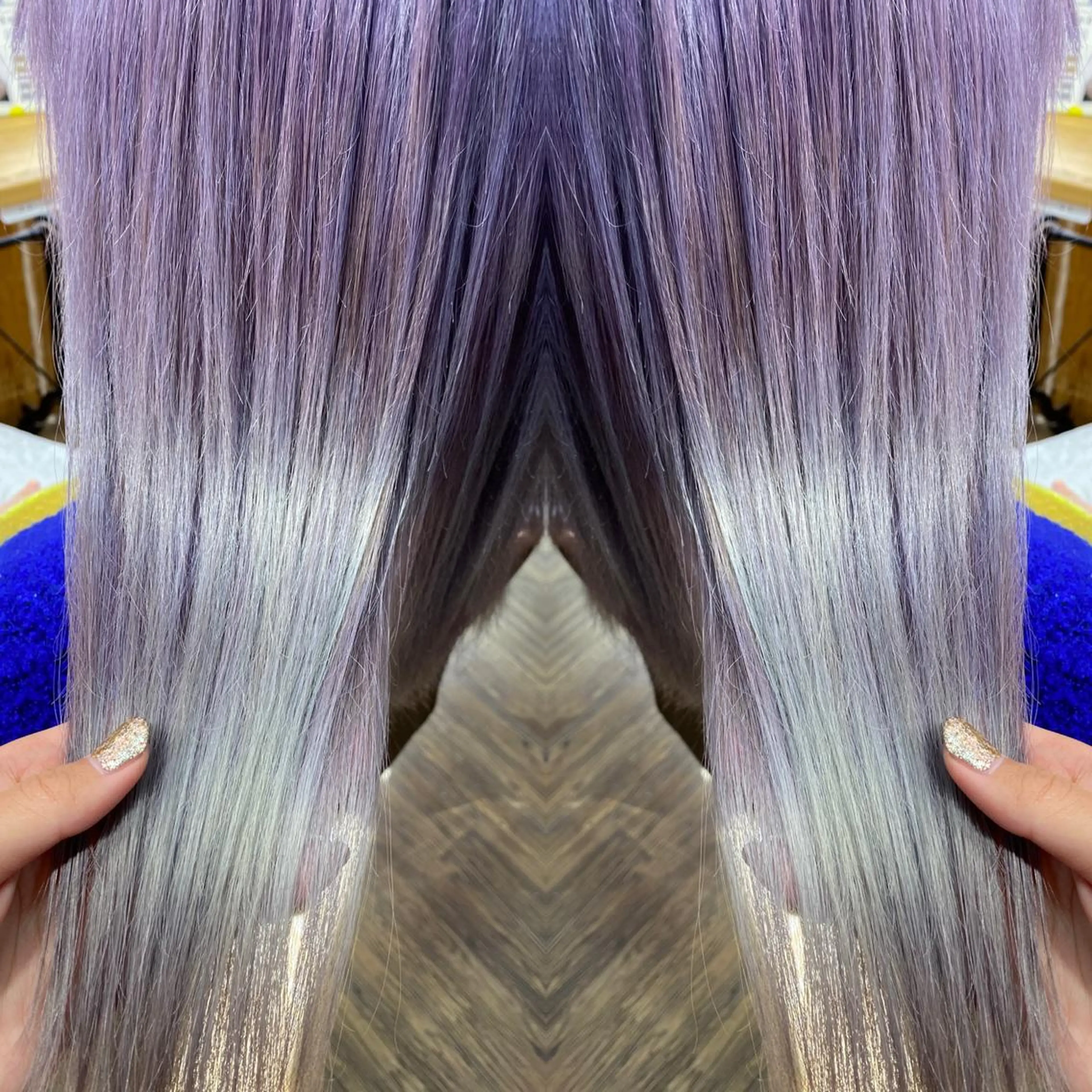 セミロング カラー グレージュ ラベンダーカラー ラベンダーグレージュ ラベンダーグレー ヘアカラー IwAsh大和駅前店所属・IwAsh大和駅前店 河野亜里香のヘアスタイル