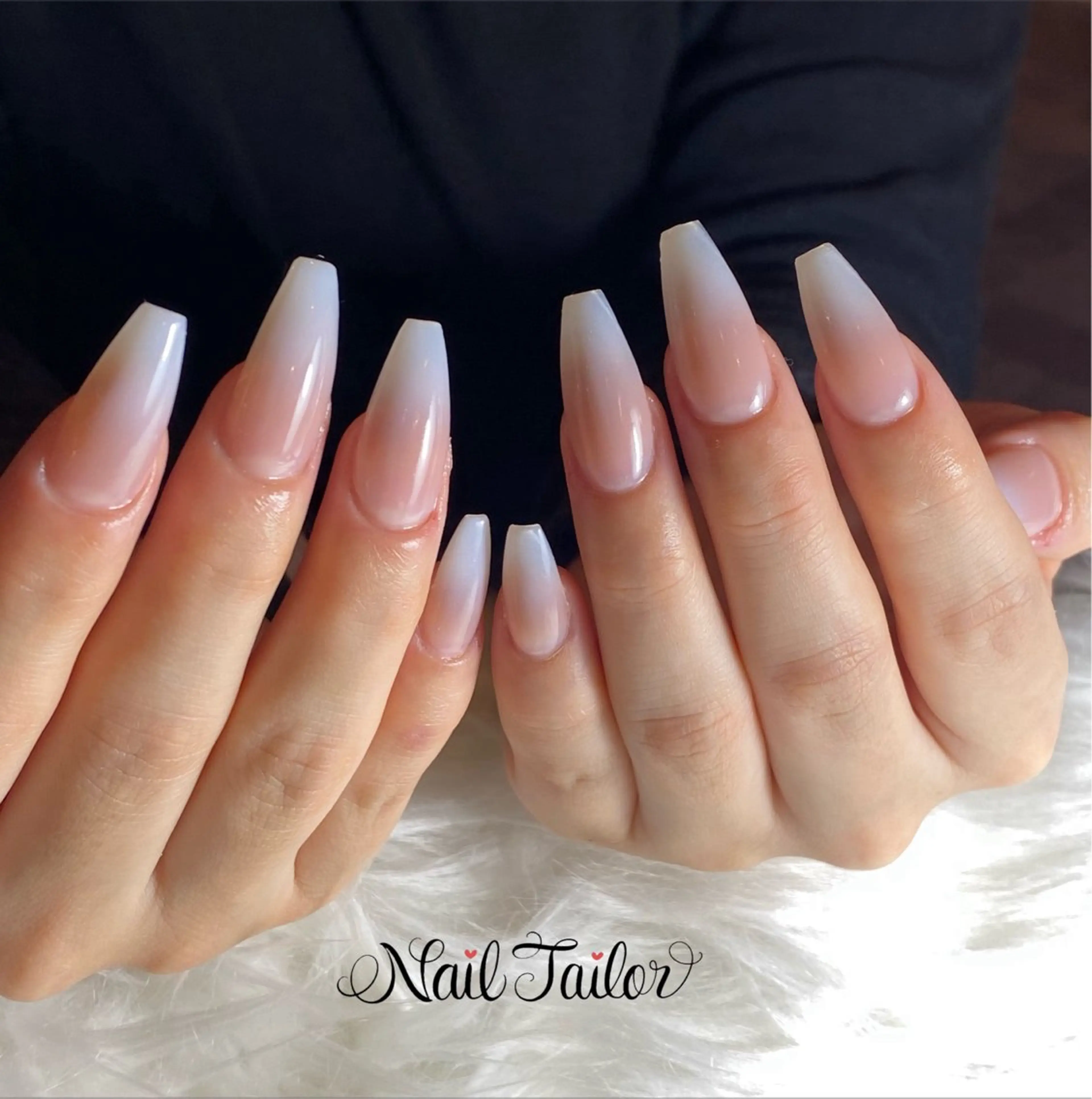 ネイル 長さ出し ジェルネイル グラデーション スカルプネイル 春ネイル ハンドネイル NailTailor ネイルテイラーのネイルデザイン