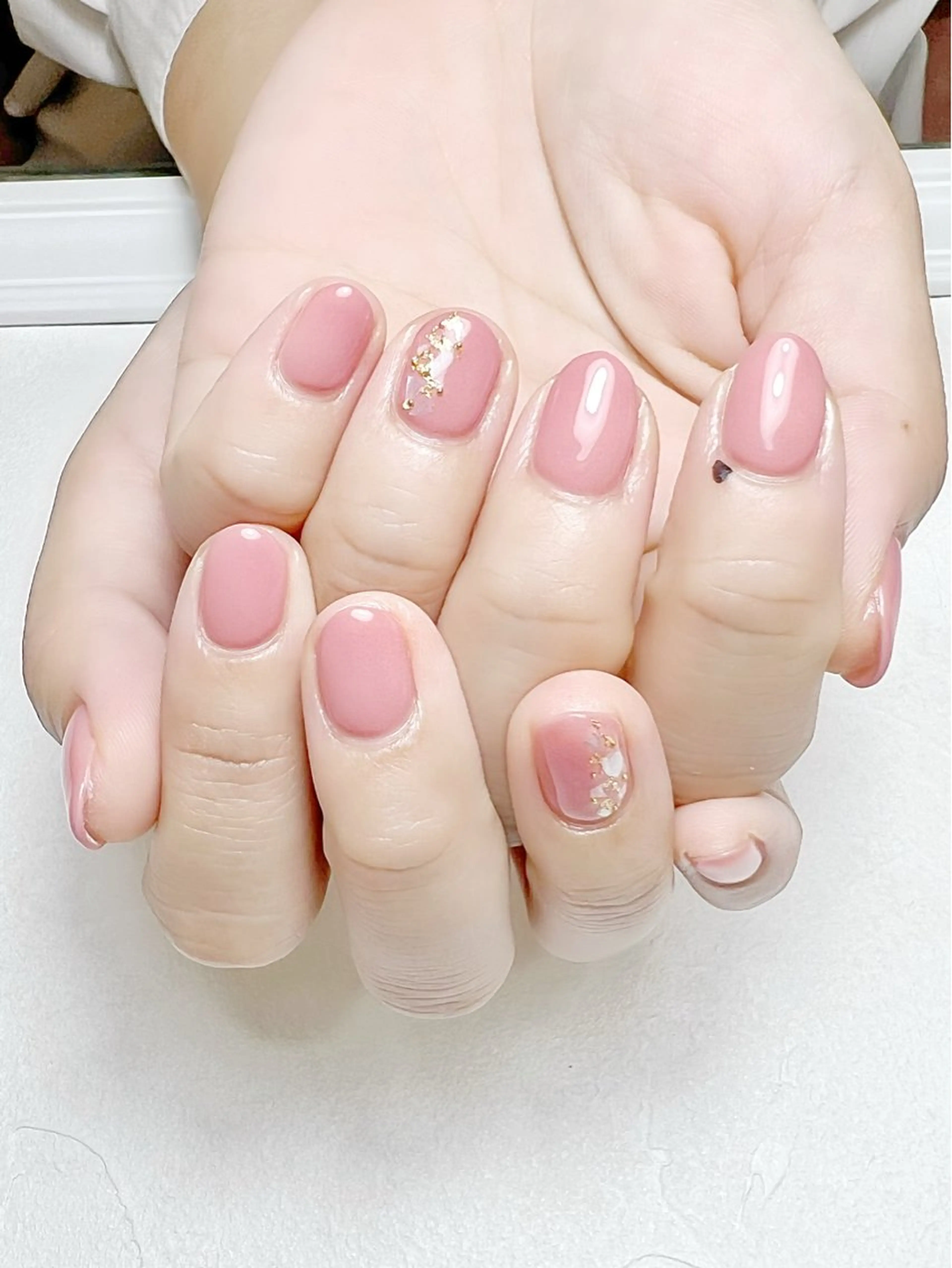 ネイル オフィスネイル ワンカラーネイル ピンク rouse nail RISATOのネイルデザイン