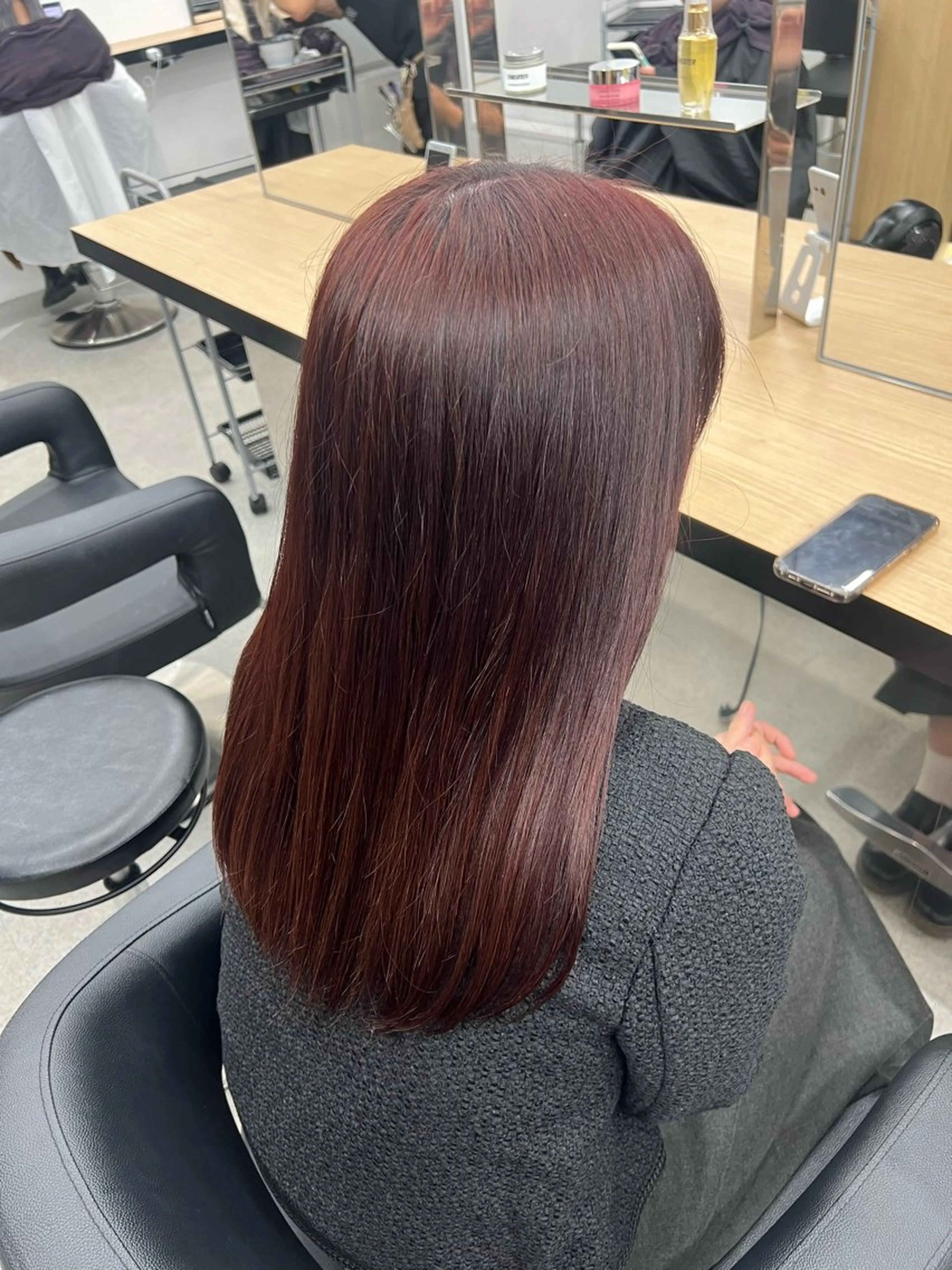 ロング カラー ブリーチ 髪質改善 トリートメント 💗愛され暖色💗 ピンク/レッド💗のヘアスタイル