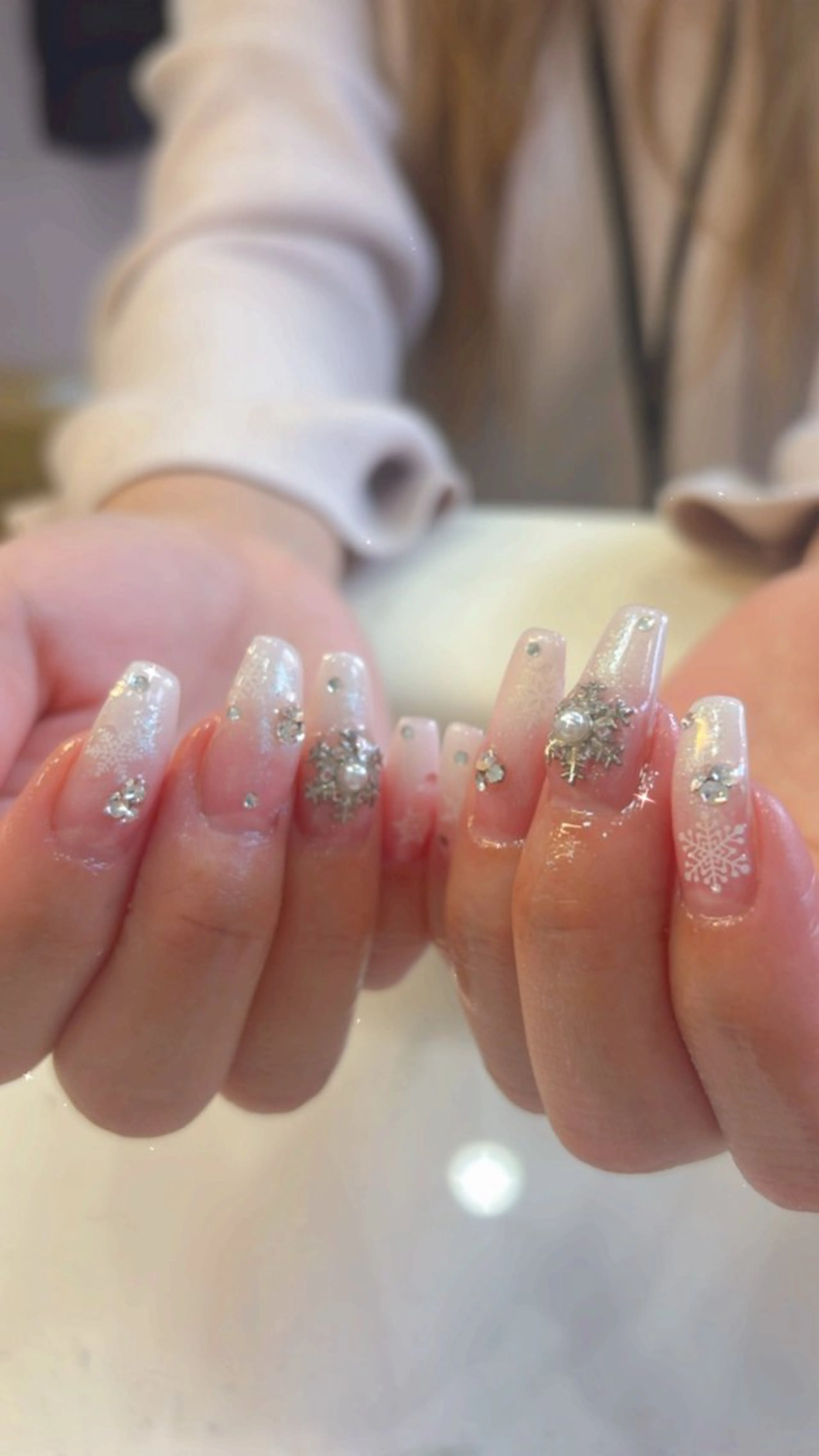 ネイル 冬ネイル ハンドネイル 鶴橋wooone nail.rieのネイルデザイン