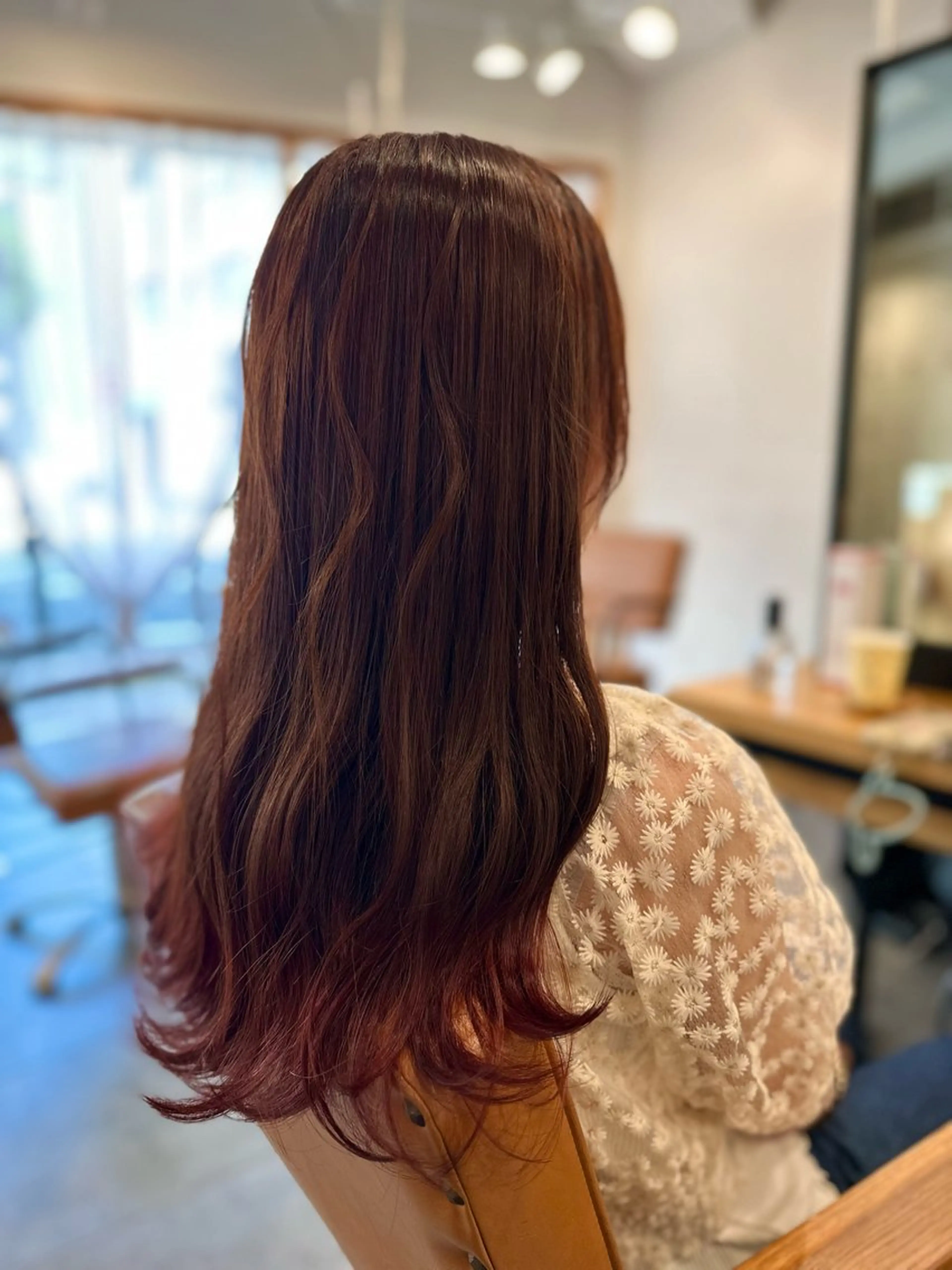 ロング カラー ブラウンカラー グラデーションカラー レッドカラー レッドブラウン ヘアカラー トリートメント 特殊カラー特化 ✂️SHIAN フジのヘアスタイル