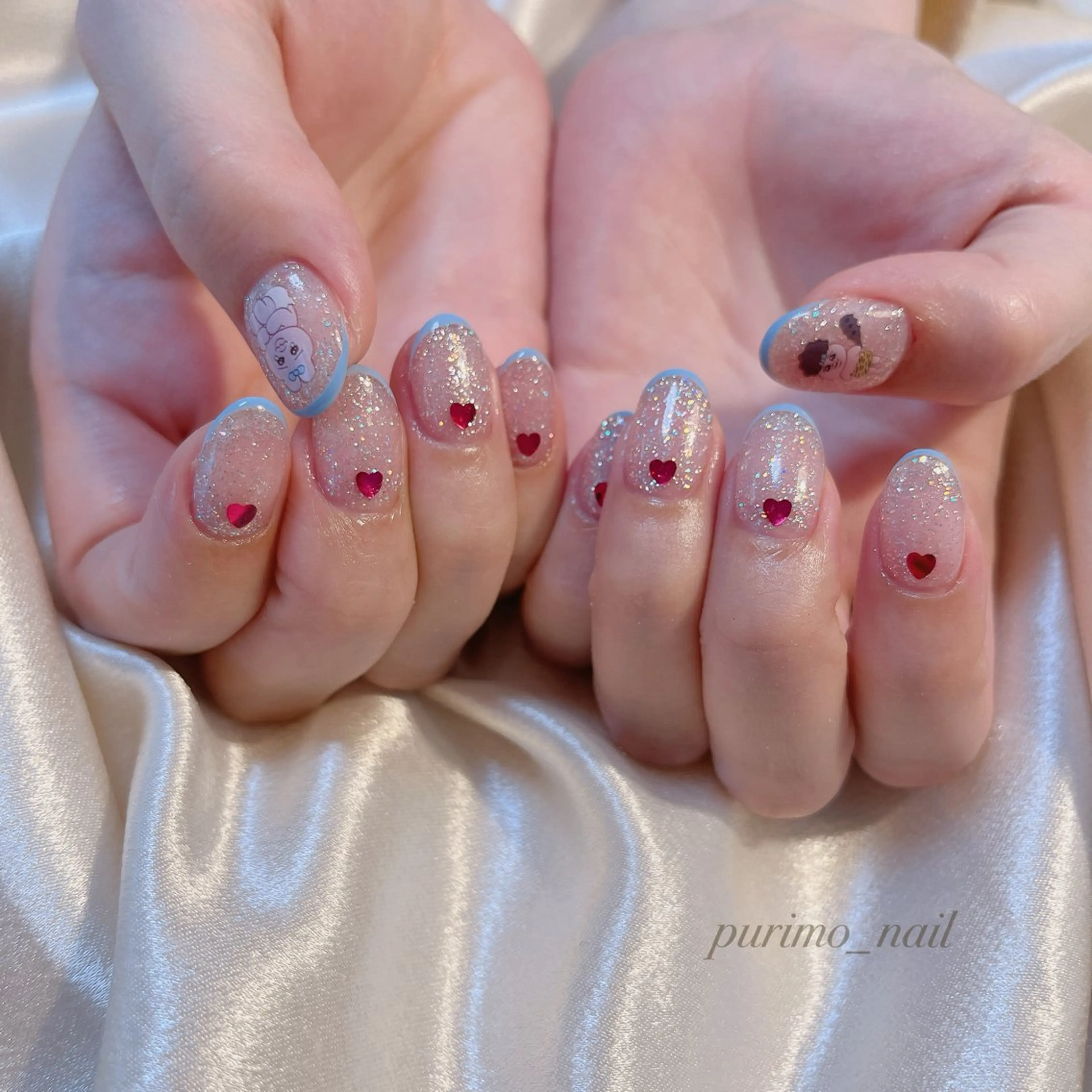 ネイル ジェルネイル ラメ(グリッター) オフィスネイル ハンドネイル オフ無料♡ purimonailのネイルデザイン