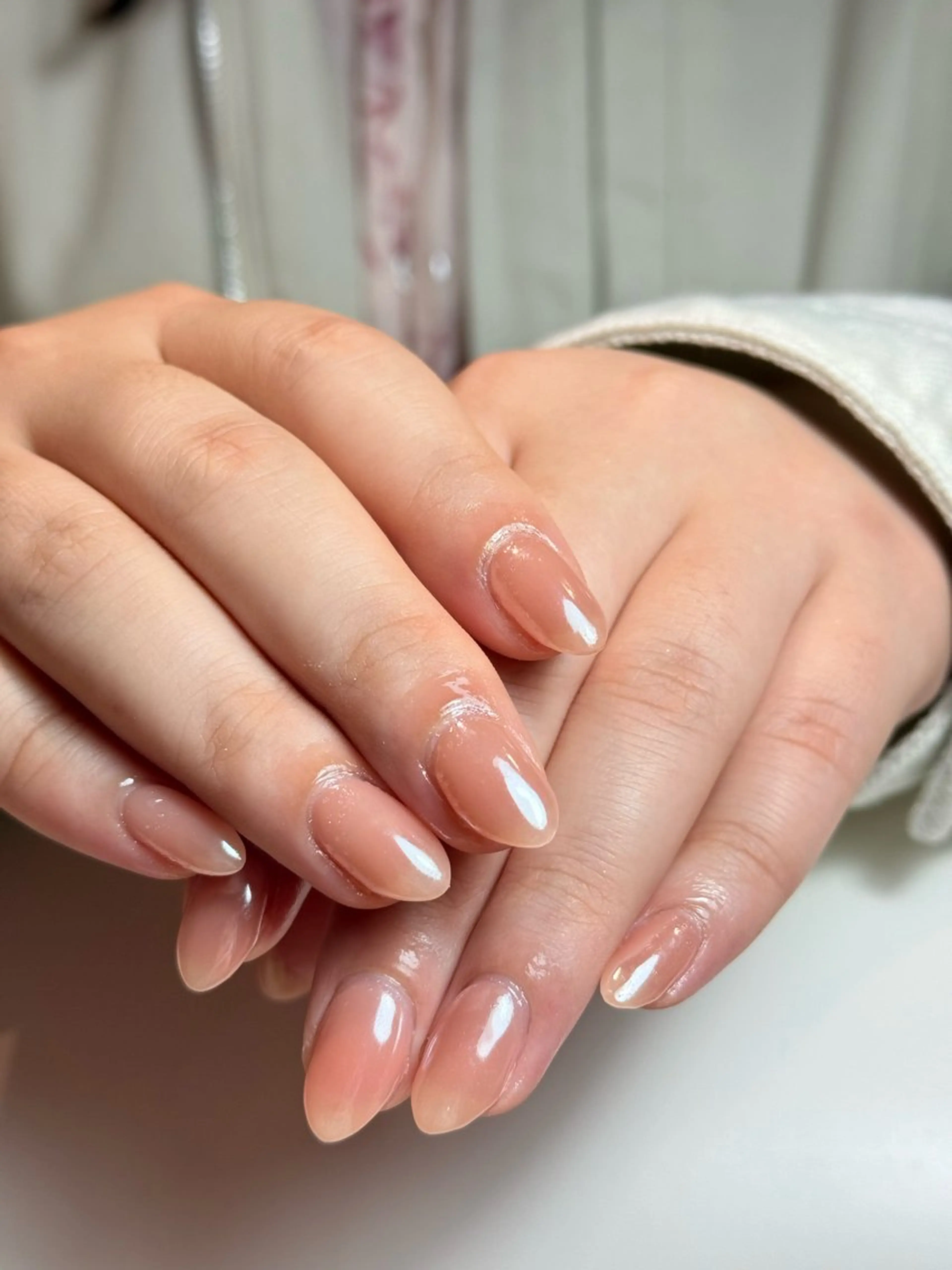 ネイル チークネイル フレンチネイル グラデーション キラキラネイル 韓国ネイル ハンドネイル Risa_ Nailのネイルデザイン