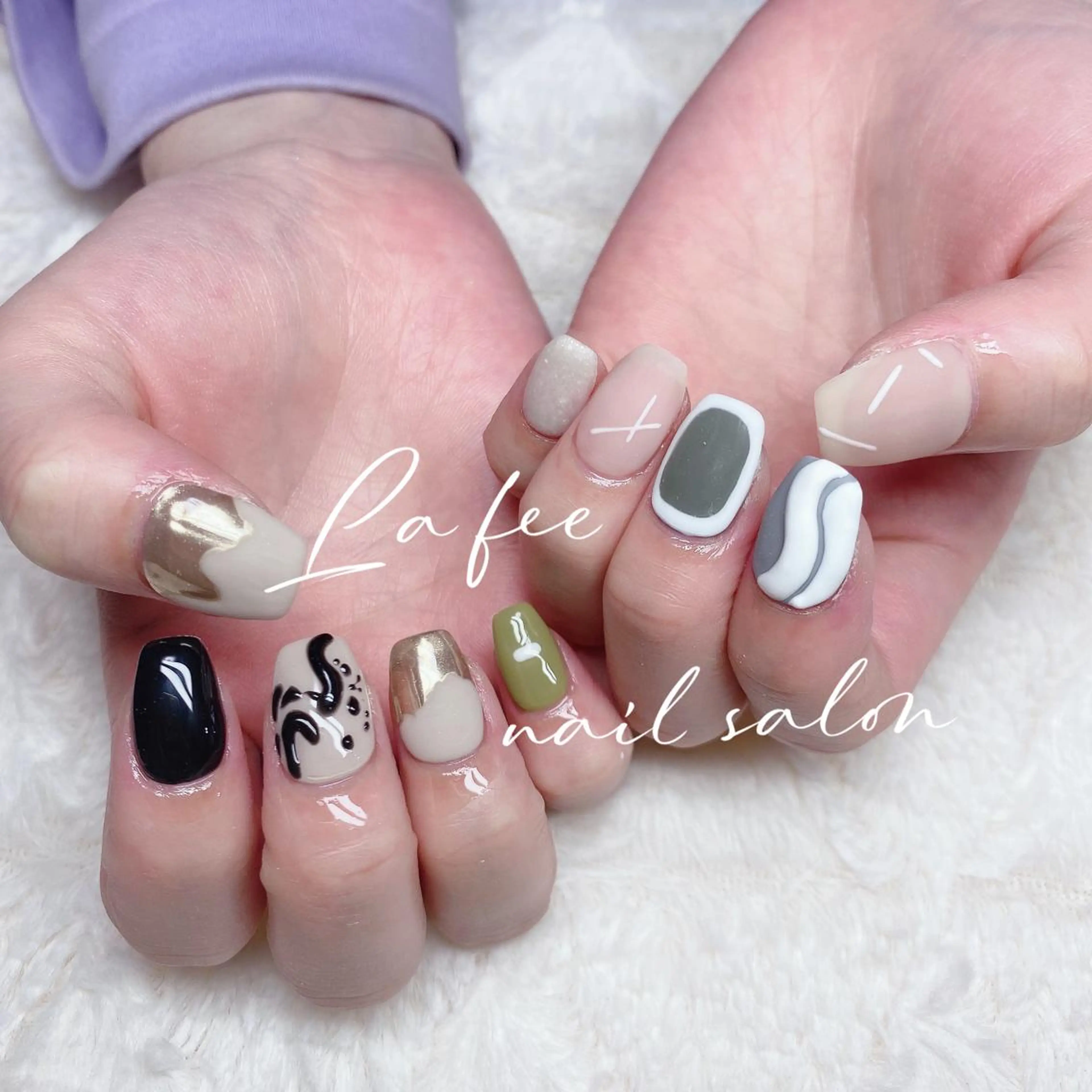 カラー ネイル ハンドネイル ハンドケア La feeのネイルデザイン