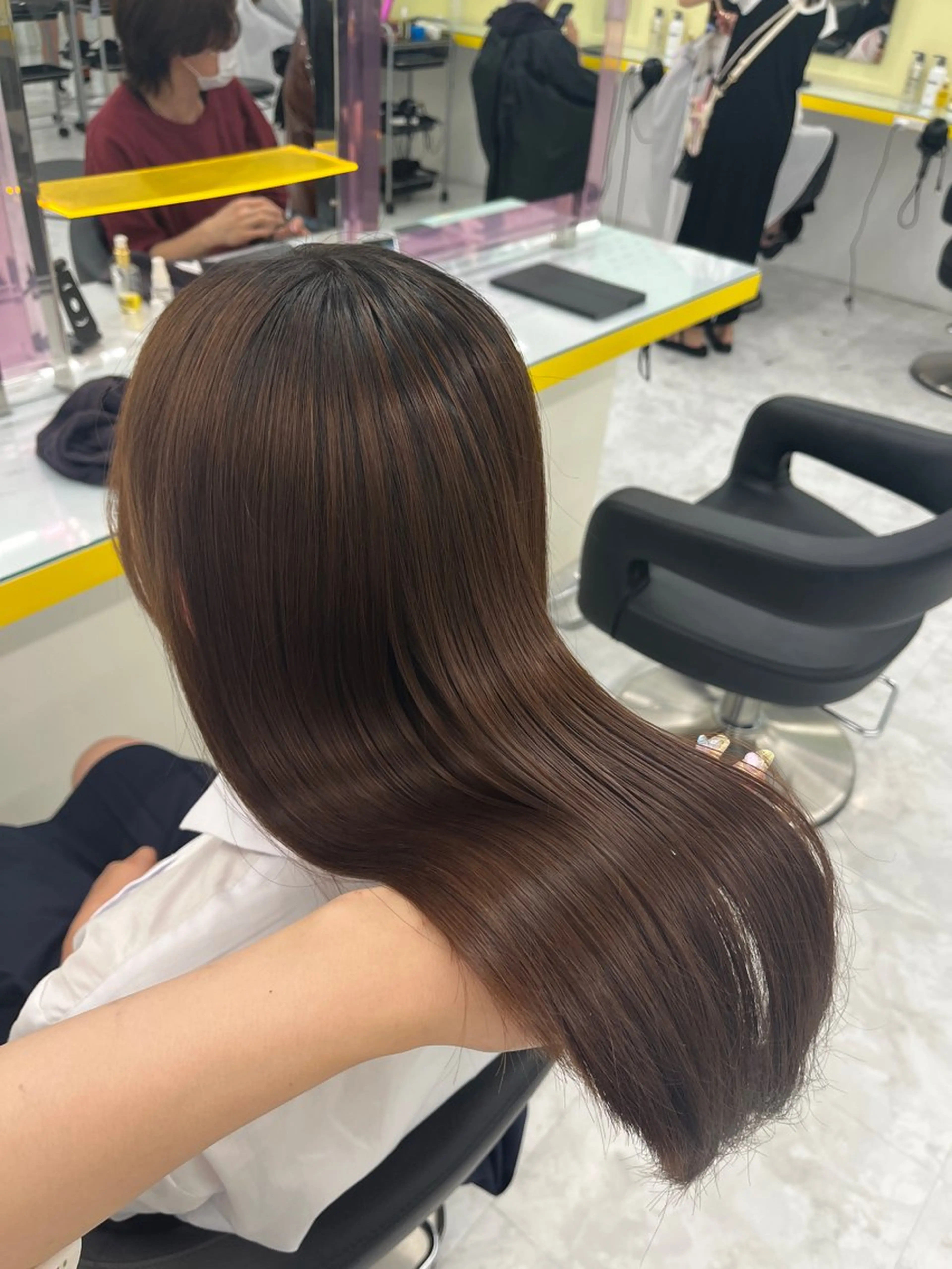 ロング カラー ベージュカラー ブリーチ ブラウンカラー ブリーチなしカラー 髪質改善 カット ヘアカラー トリートメント ヘアセット 🎀Girly艶髪カ ラー🎀Harukaのヘアスタイル