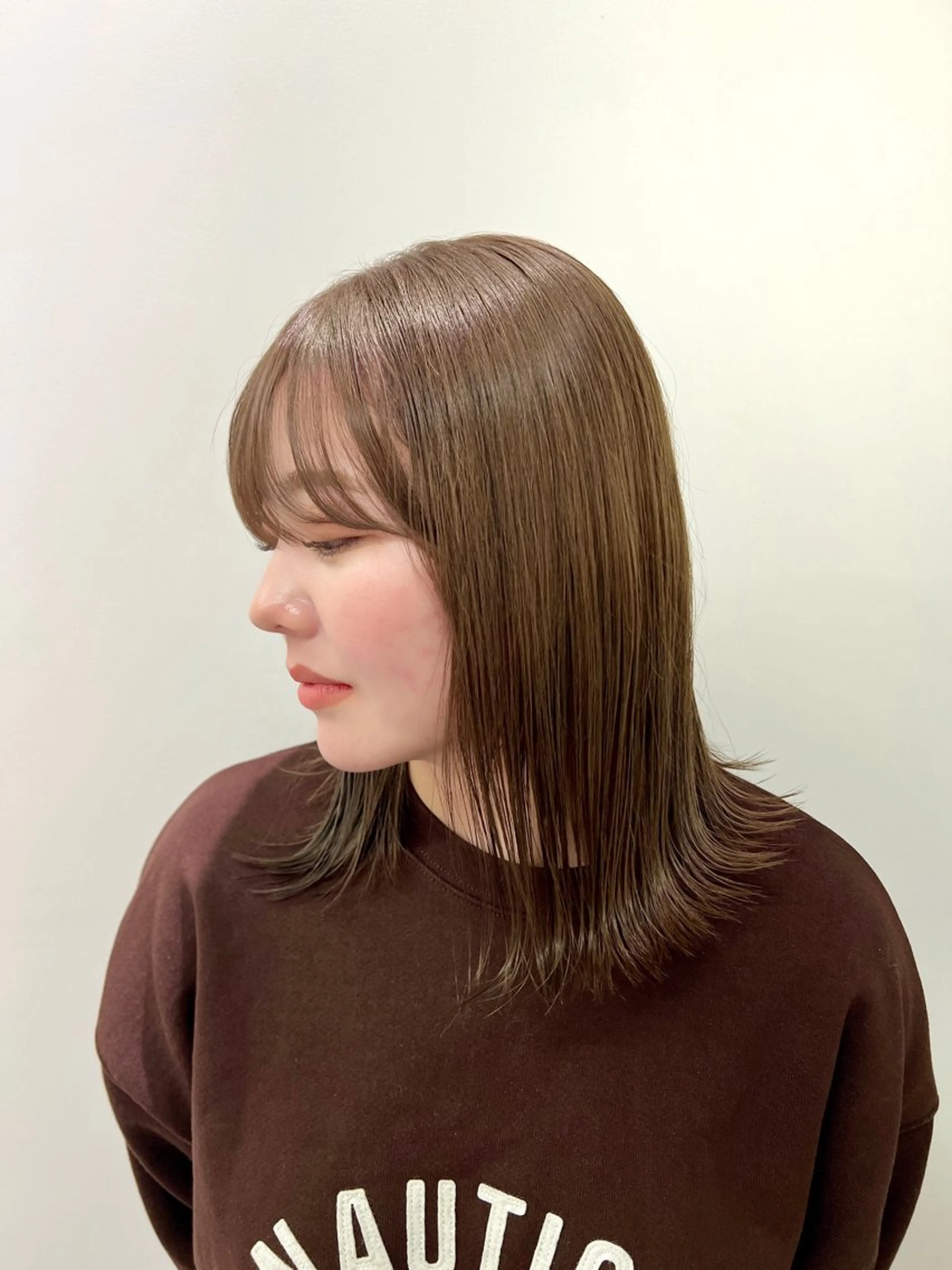 ミディアム カラー ベージュカラー オリーブベージュ コノカ/暖色カラー/ 透明感カラーのヘアスタイル