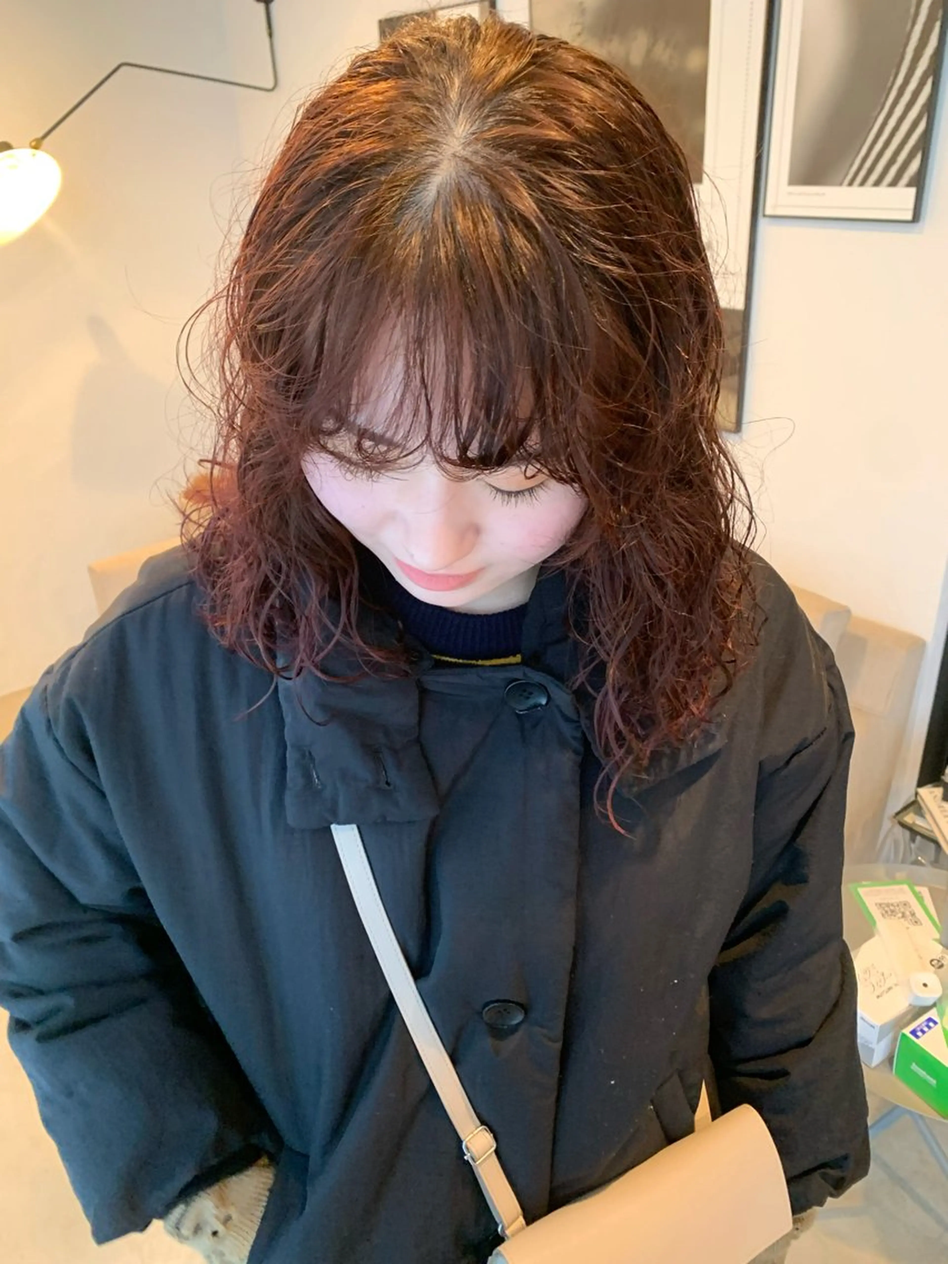 ミディアム パーマ カット ヘアカラー パーマ 柔らかベージュ🩰/ 新潟駅/くるみのヘアスタイル