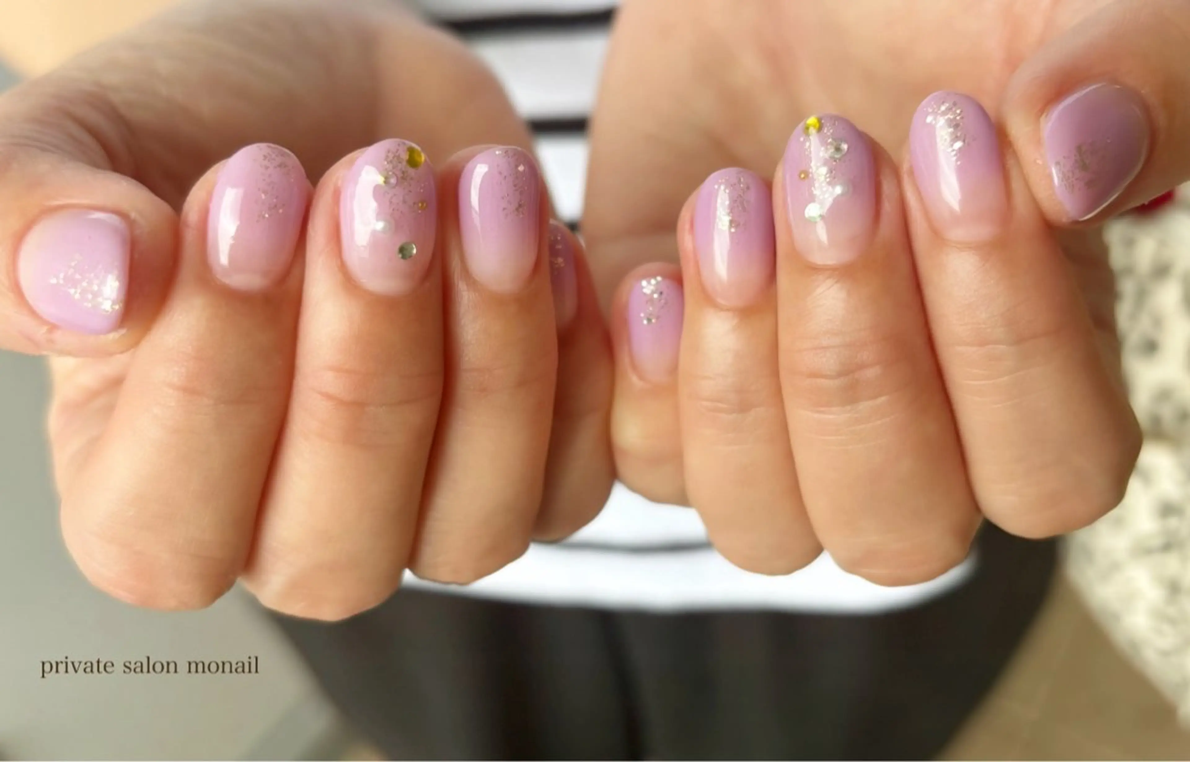 ネイル グラデーション パープル ハンドネイル nail salon monailのネイルデザイン