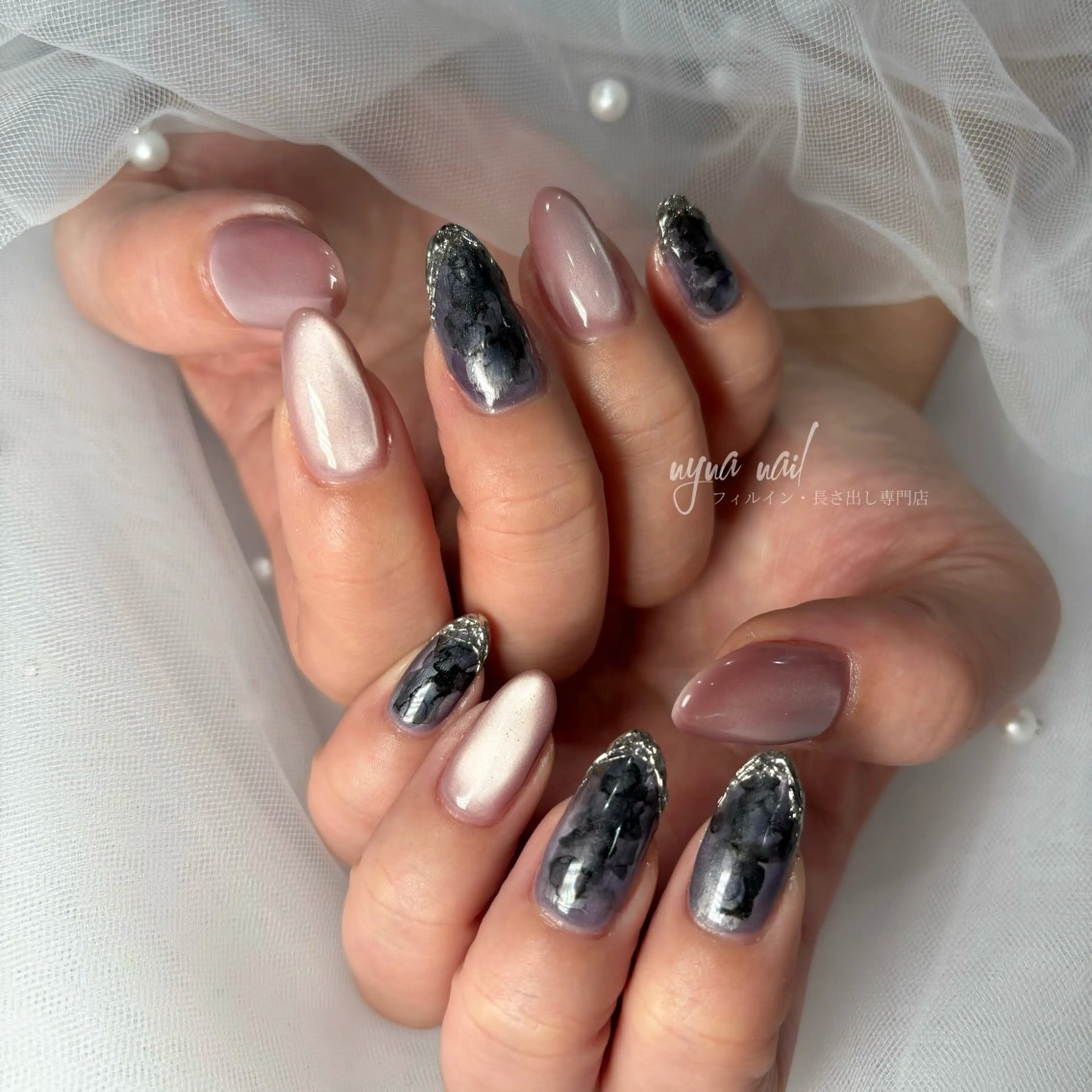 ネイル 長さ出し ネイルチップ Y U K Iのネイルデザイン