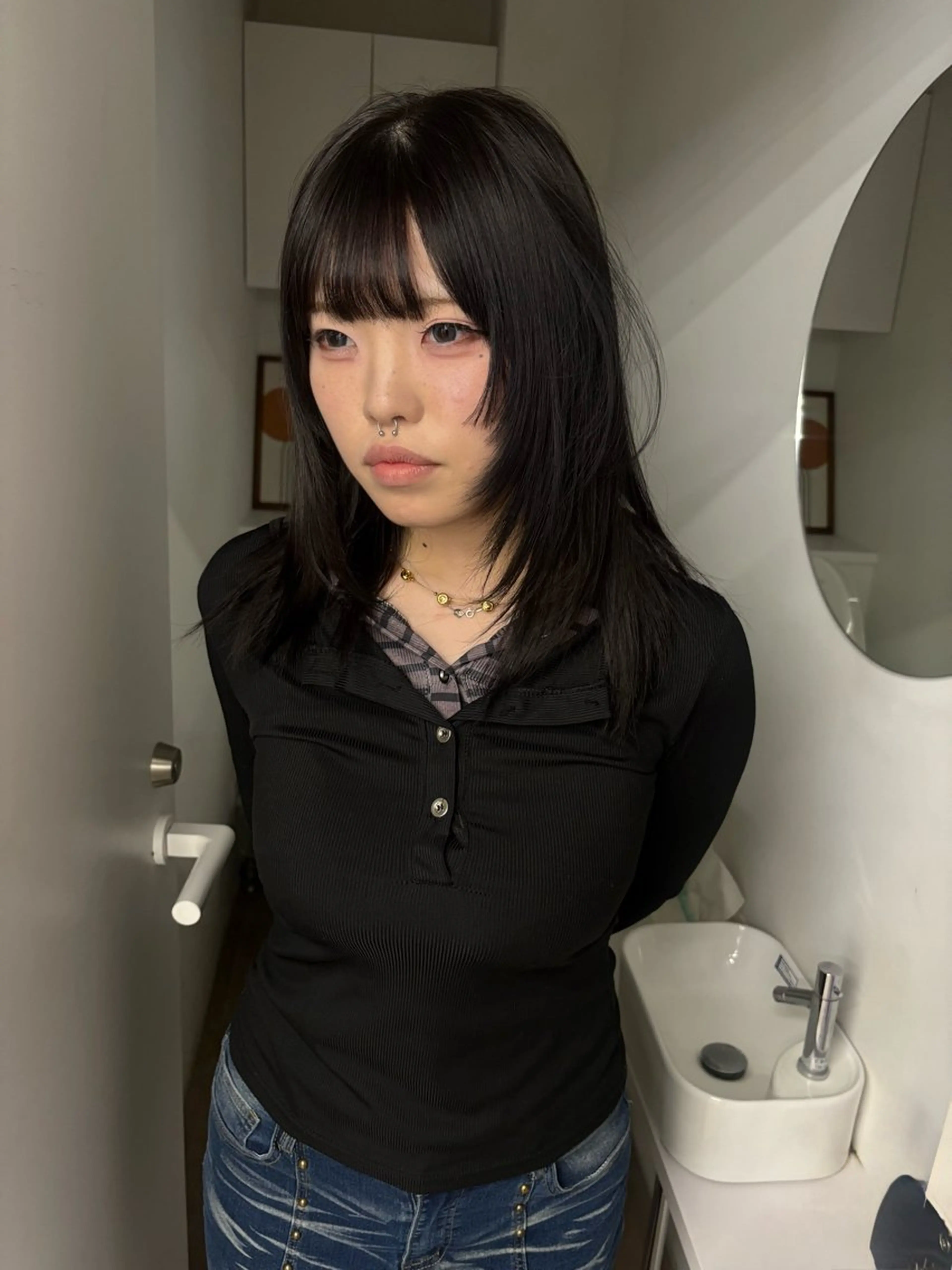 ミディアム ヘアカラー 透けるカラー/レイヤ ー❄️KIRATOのヘアスタイル