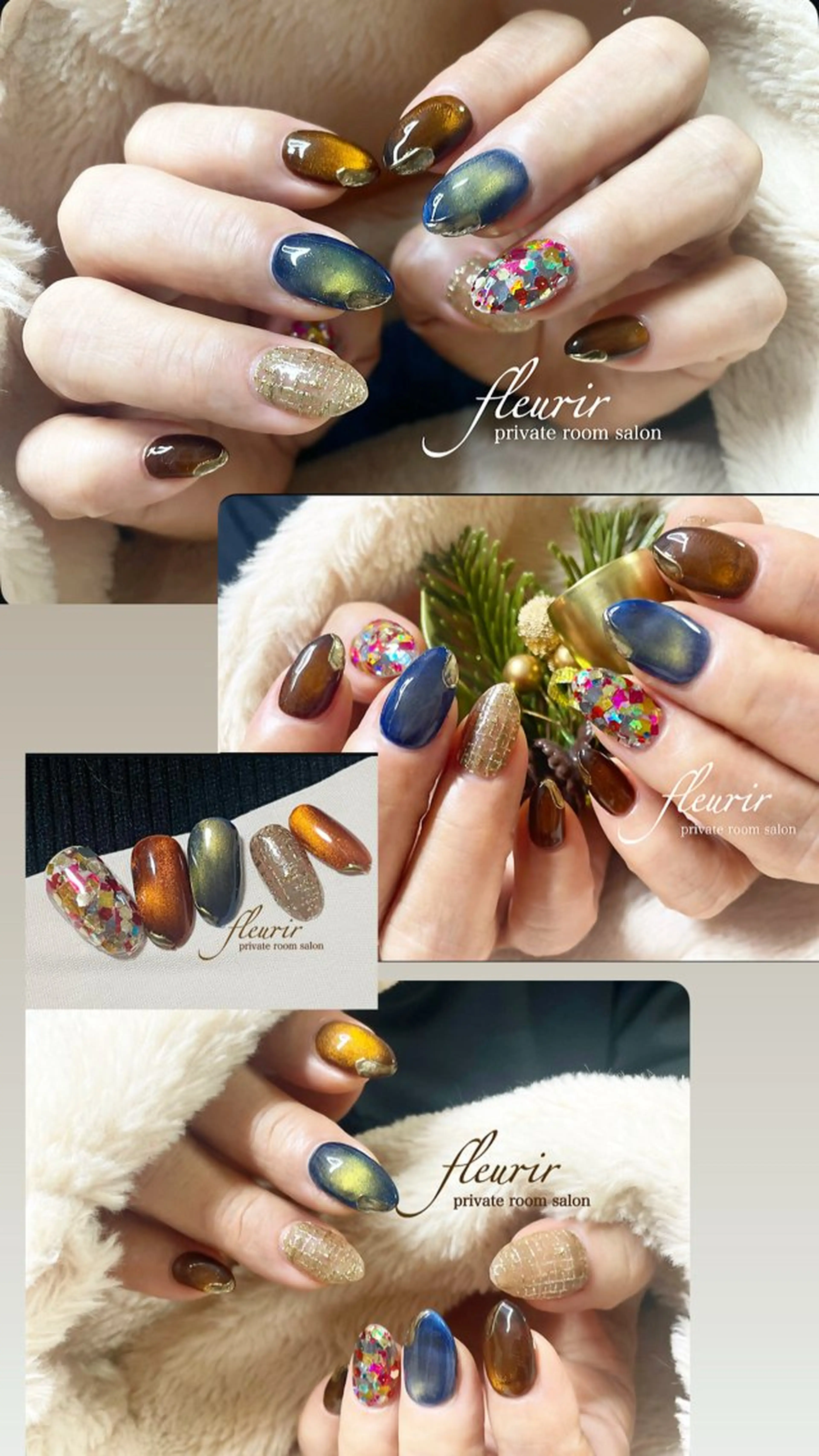 ネイル マグネットネイル フルリール 【プライベートサロンのネイルデザイン