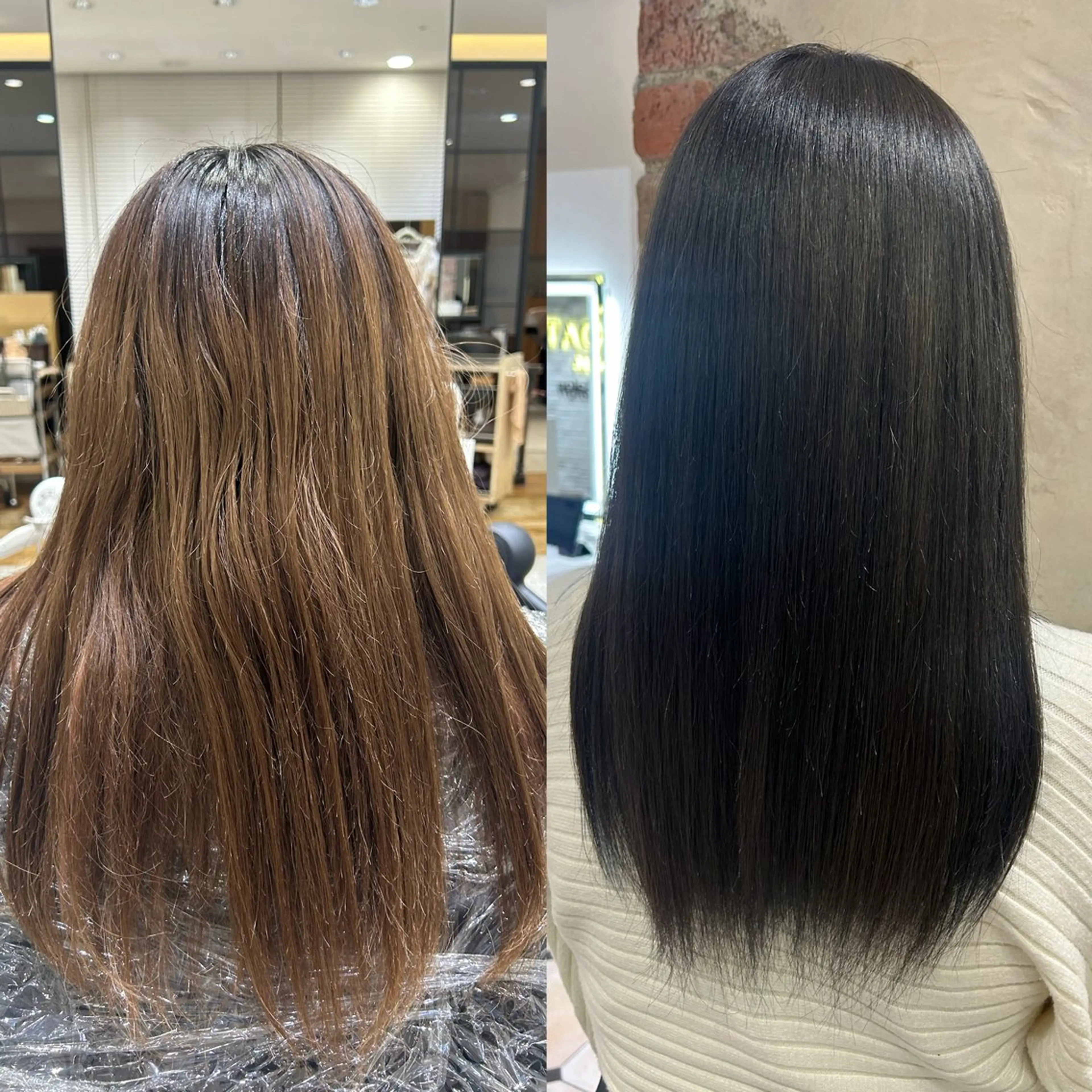 ロング カラー グレージュ 髪質改善 ロング 縮毛矯正 ヘアカラー レイヤー/顔まわり/ 透明感カラー/れいなのヘアスタイル