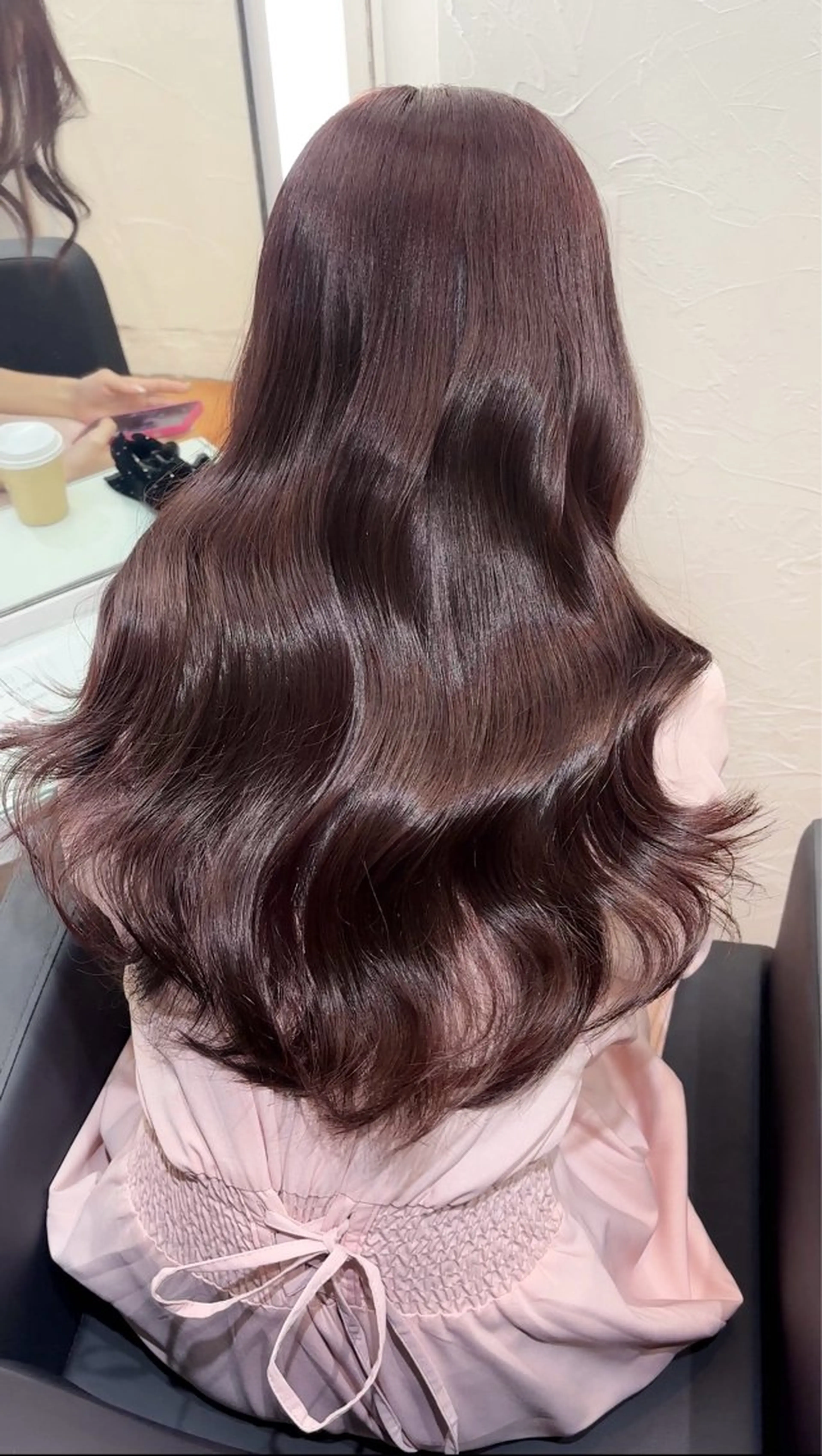 ロング ヘアカラー ヘアセット ラベンダーカラー /巻き/WAKANAのヘアスタイル