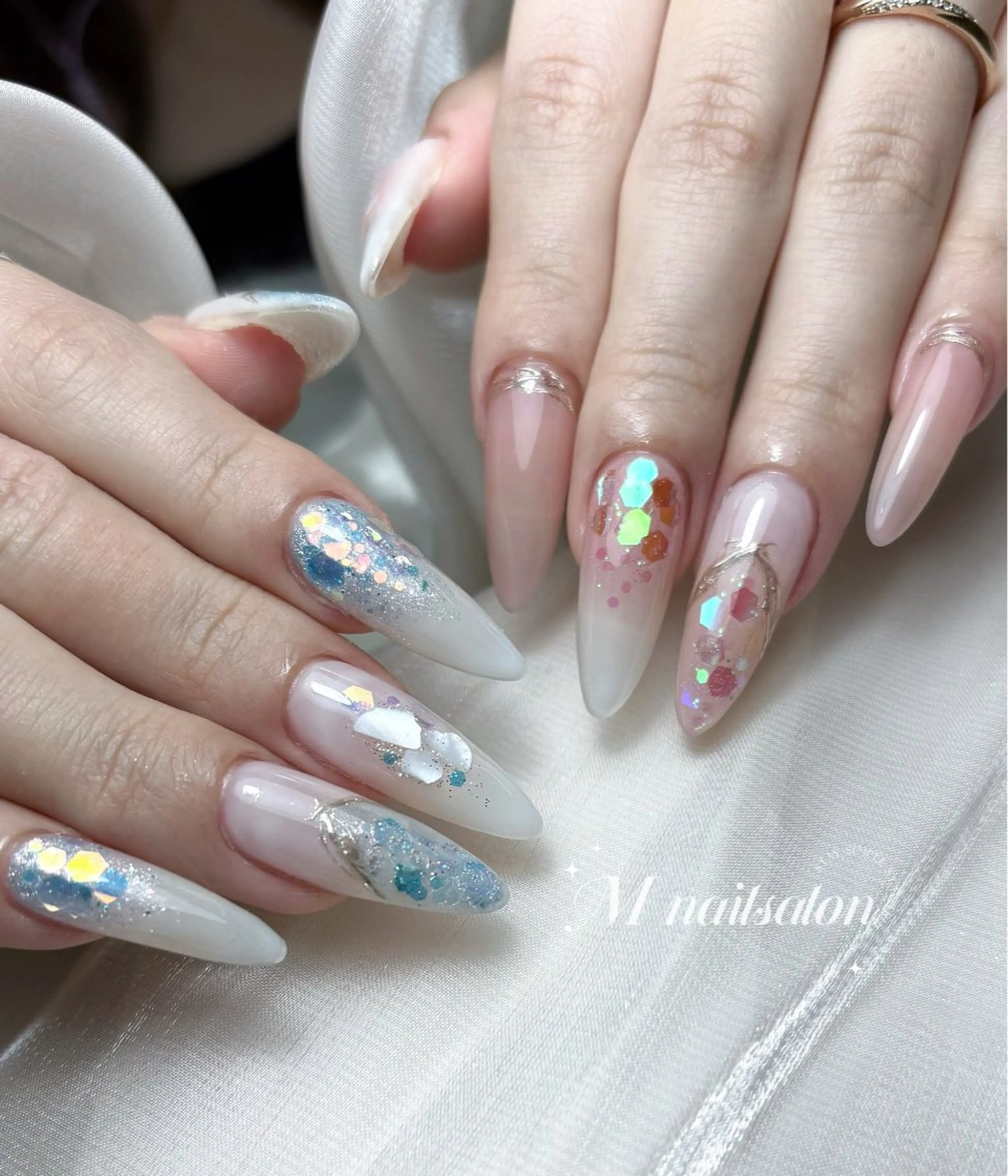 ネイル ハンドネイル M🌷nail 長さだし専門店のネイルデザイン