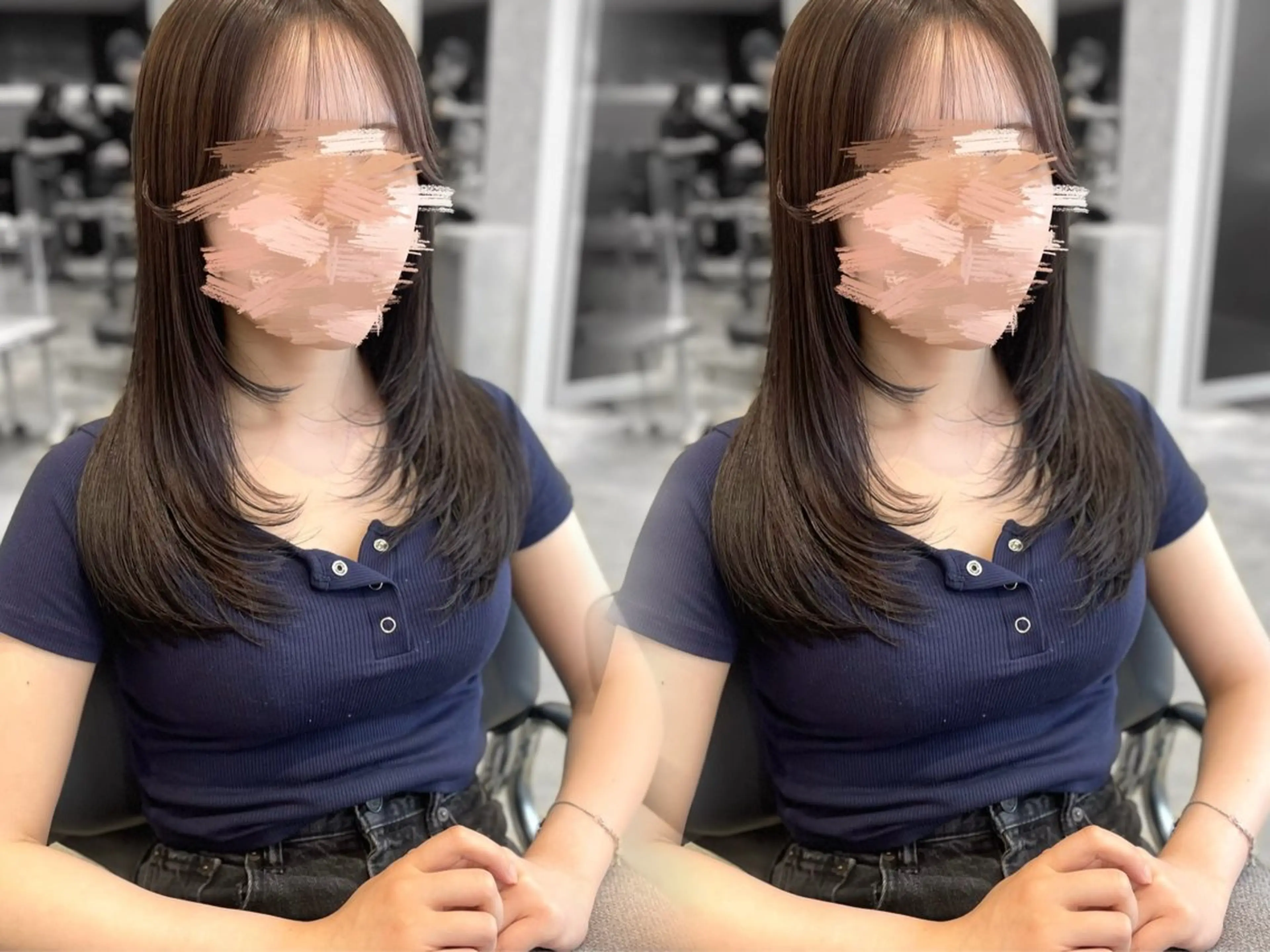 セミロング カット ヘアカラー トリートメント erina🍑新宿/ 艶カラー/レイヤーのヘアスタイル