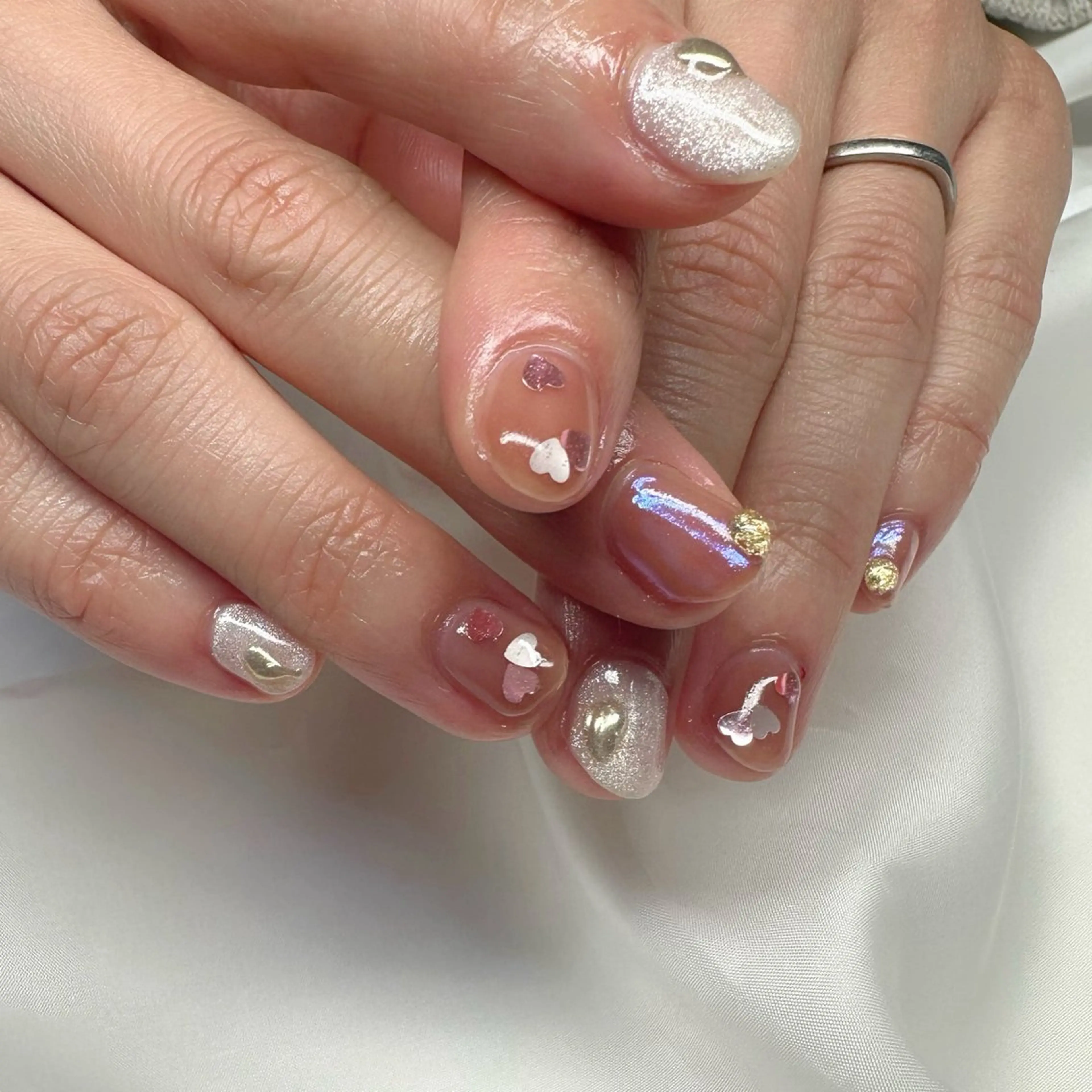 ネイル クリアネイル ハート 氷ネイル・うるうるネイル 韓国ネイル マグネットネイル 🪞KAPE NAIL 🪞のネイルデザイン