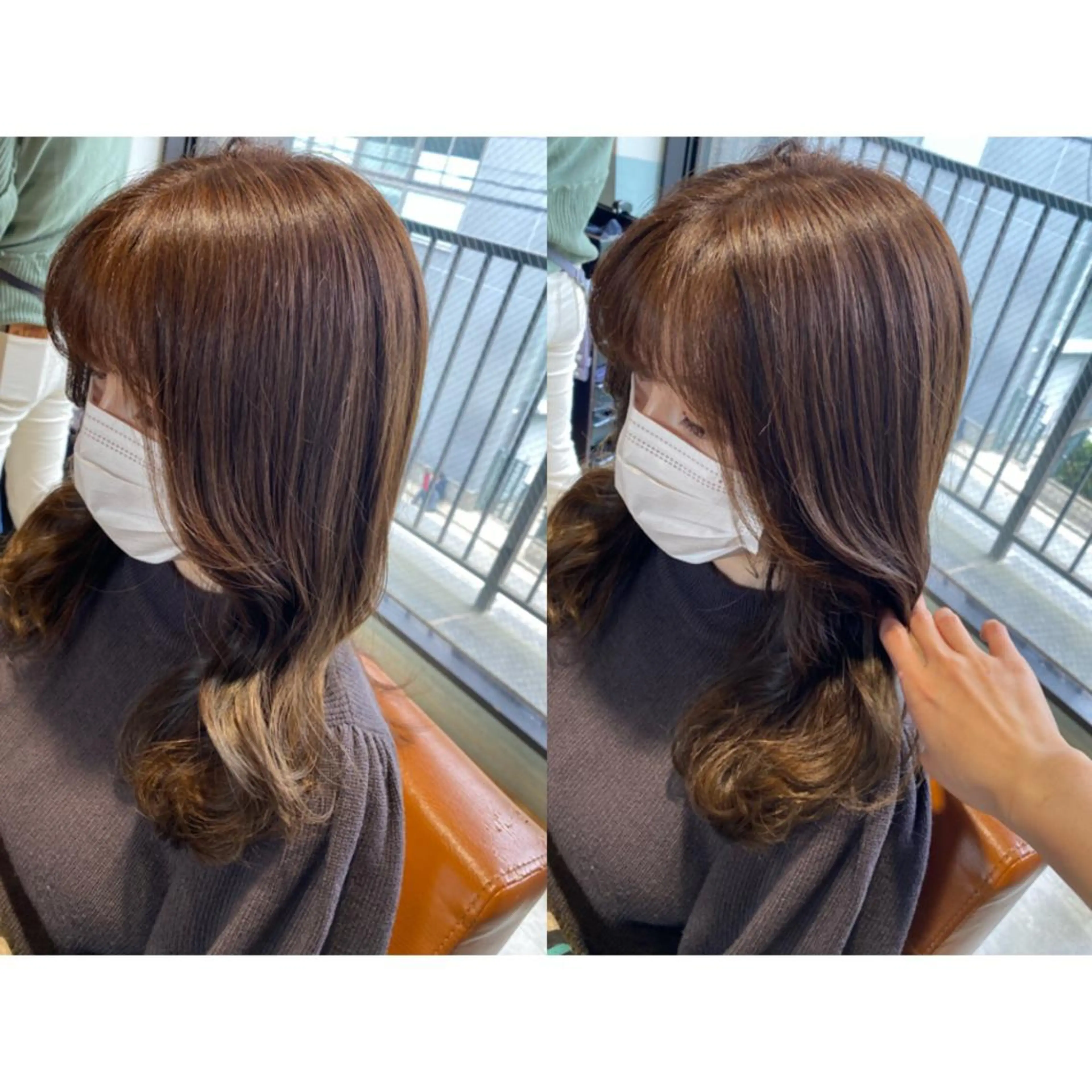 カラー アッシュ アッシュブラウン ブラウンカラー カット 縮毛矯正 トリートメント 🐻結んで可愛い hair EMI🐻のヘアスタイル