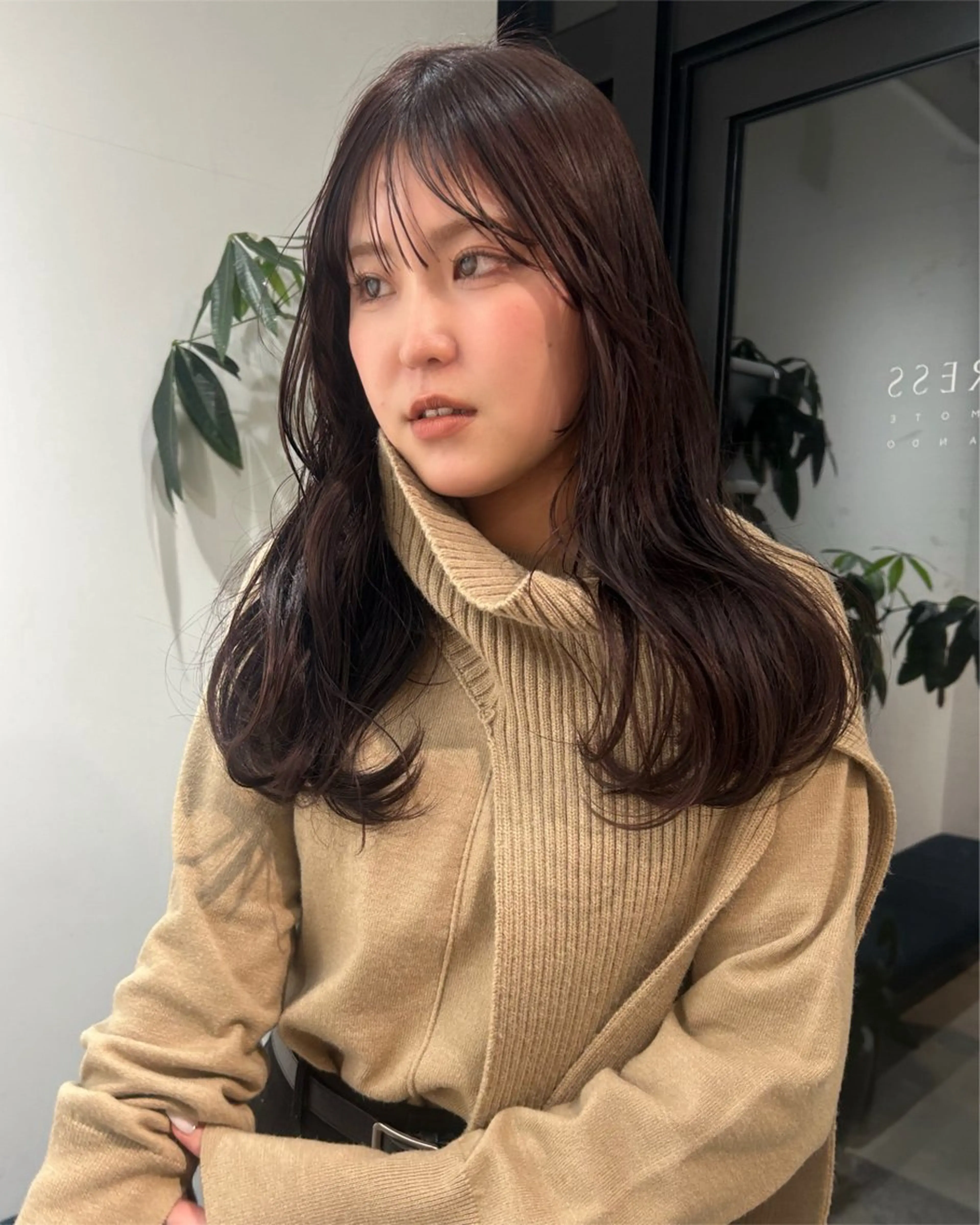 セミロング カラー パーマ レイヤー/透明感/ ブリーチなし/わかなのヘアスタイル