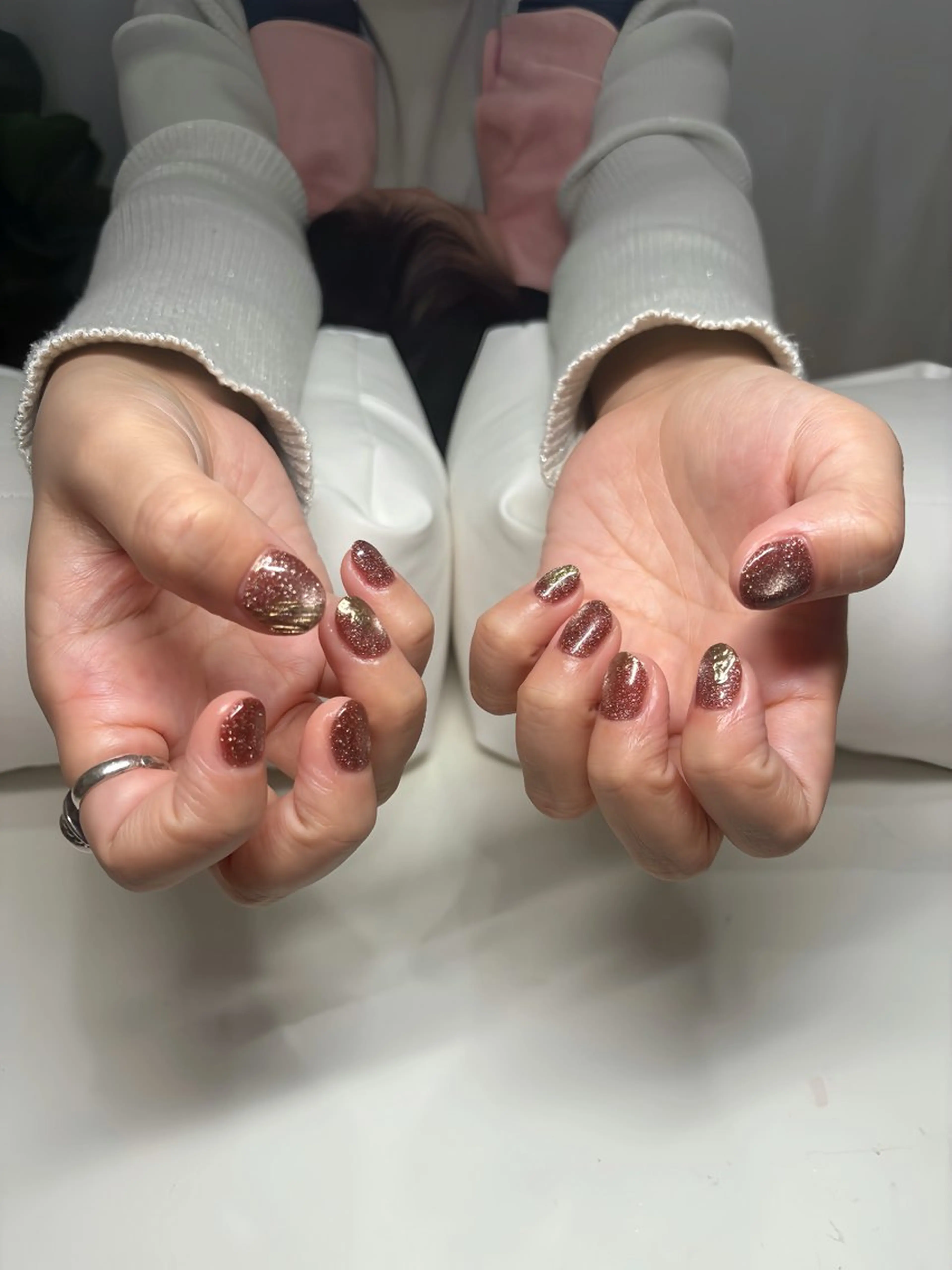 ネイル フラッシュネイル ミラーネイル ニュアンスネイル ハンドネイル ネイルサロン /しあわせたいむ🌱のネイルデザイン