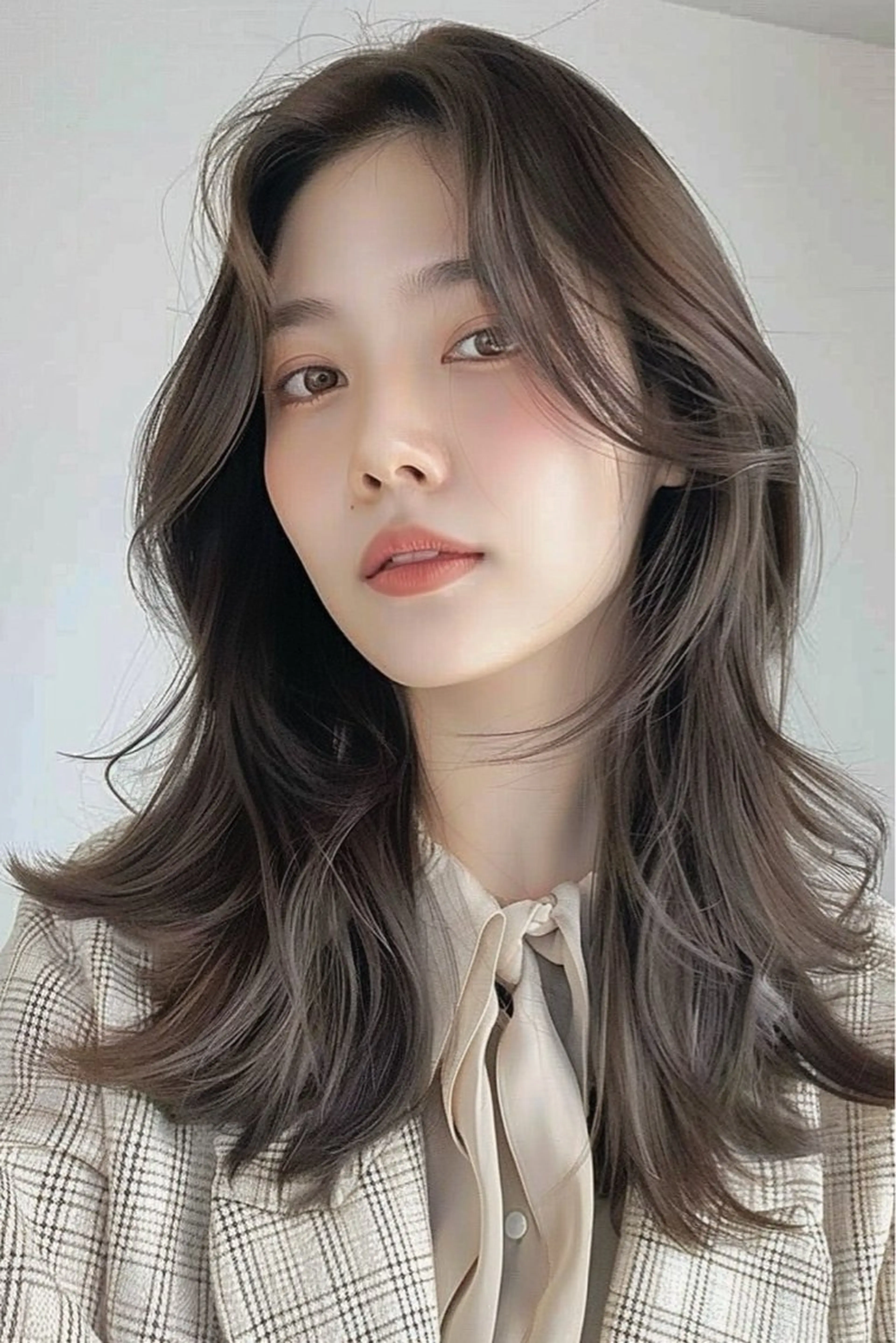 ミディアム カット ヘアカラー トリートメント 新宿/韓国レイヤー/ 顔まわり/メンズヘアのヘアスタイル