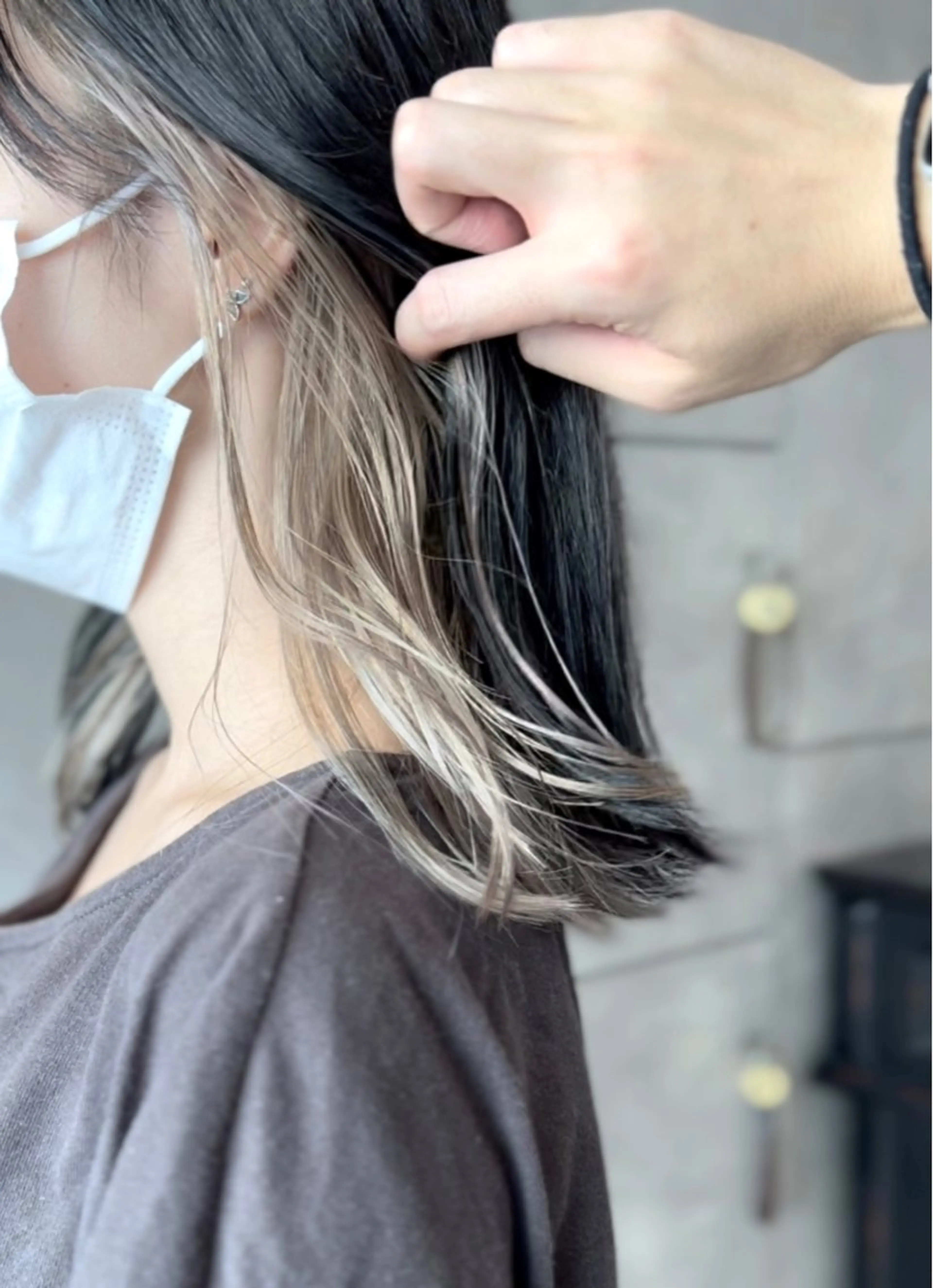 ミディアム カラー ヘアアレンジ ヘアカラー トリートメント ヘッドスパ ヘアセット 🌈インナーカラー ‘ショウマ’🌈のヘアスタイル