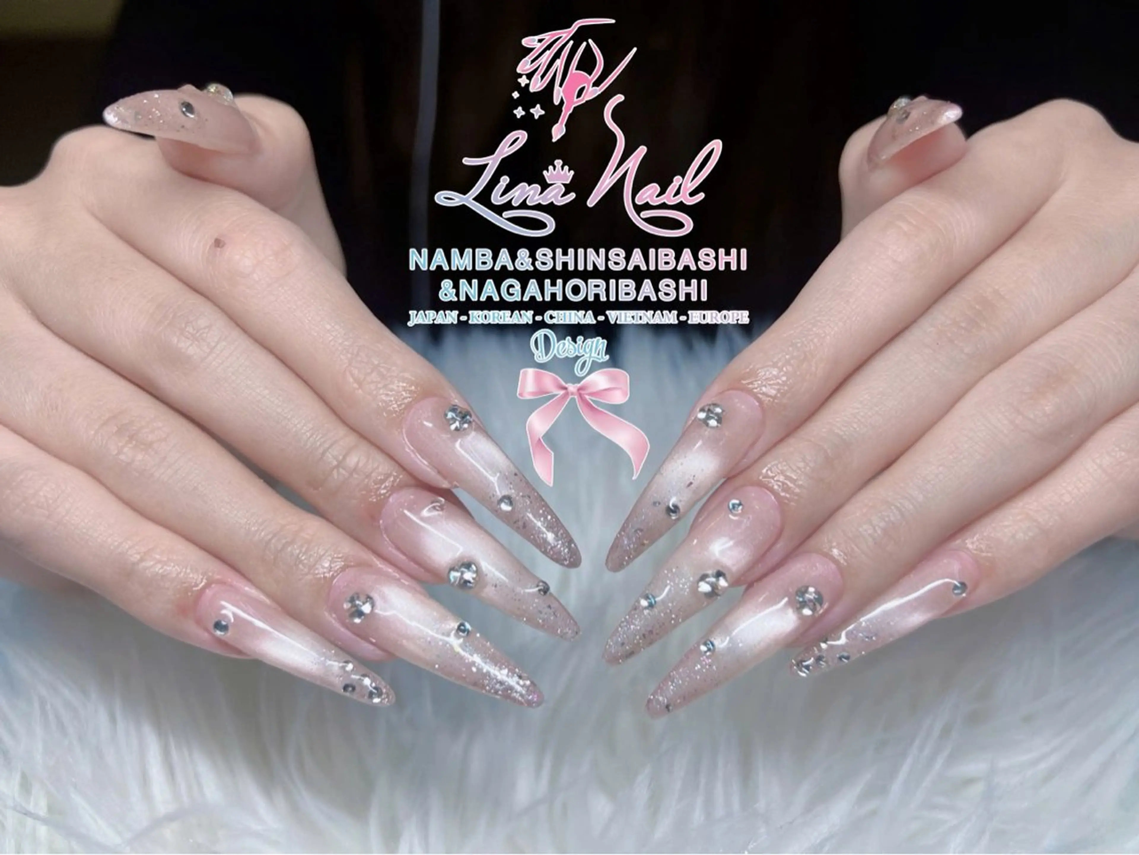 ネイル チークネイル 桜ネイル フラッシュネイル フットネイル ジェルネイル ハンドネイル リナネイル アメ村心斎橋店のネイルデザイン