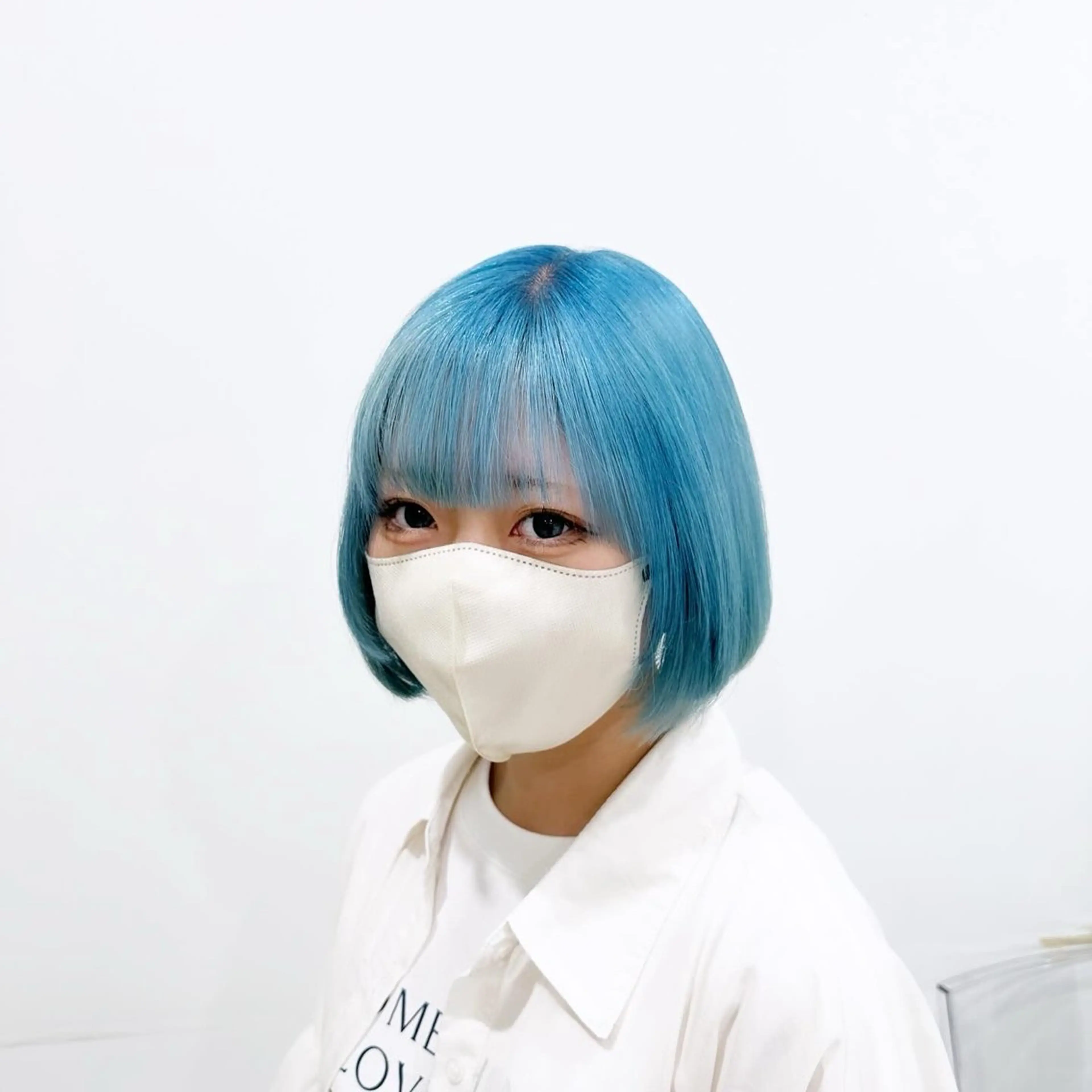 ショート カラー ブリーチ ブルーカラー ヘアカラー 渋谷/透明感カラー /半個室/こうめいのヘアスタイル