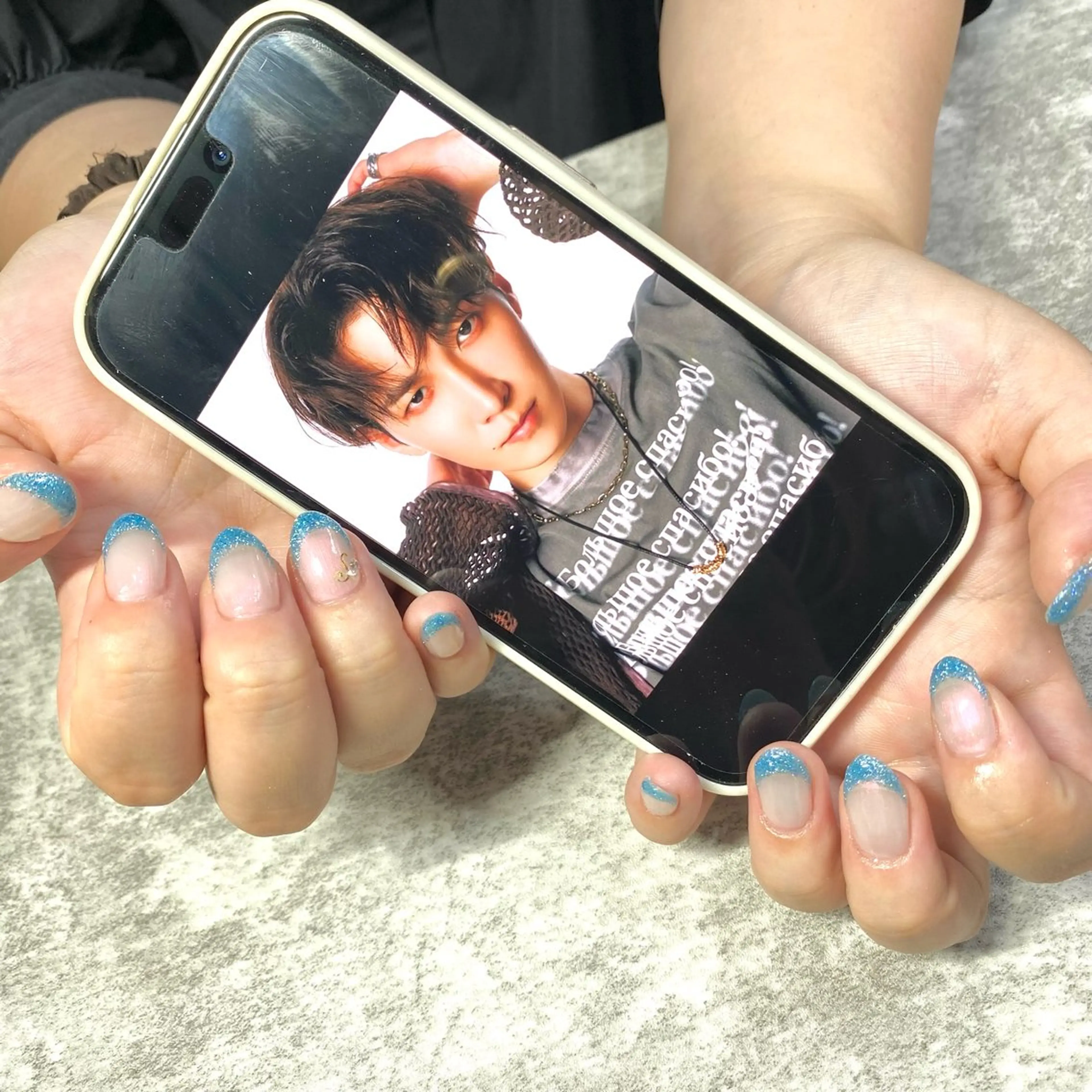 ネイル ブルー フレンチネイル ハンドネイル ★Rinail... .のネイルデザイン