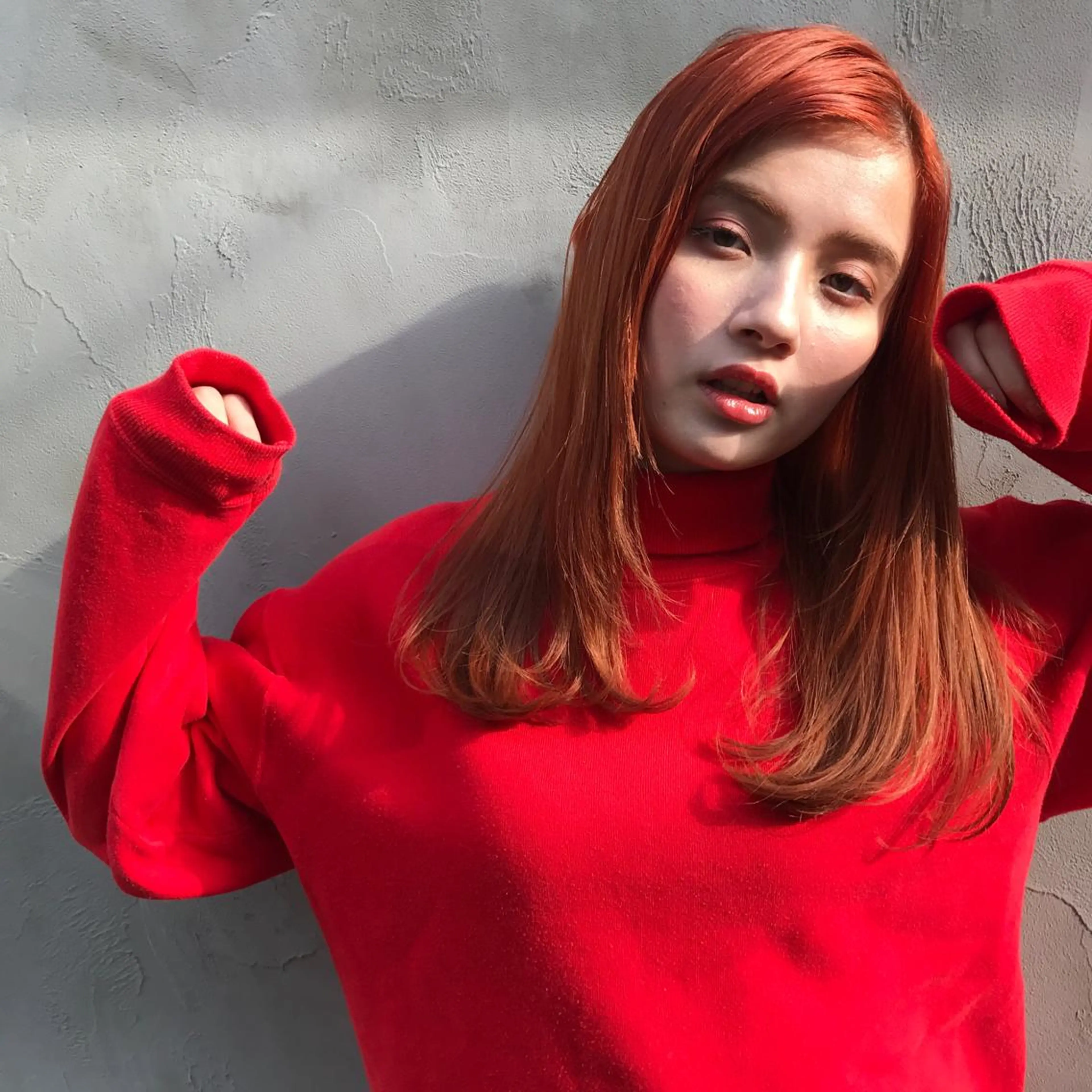 ミディアム カラー ヤスドミ ケイスケのヘアスタイル