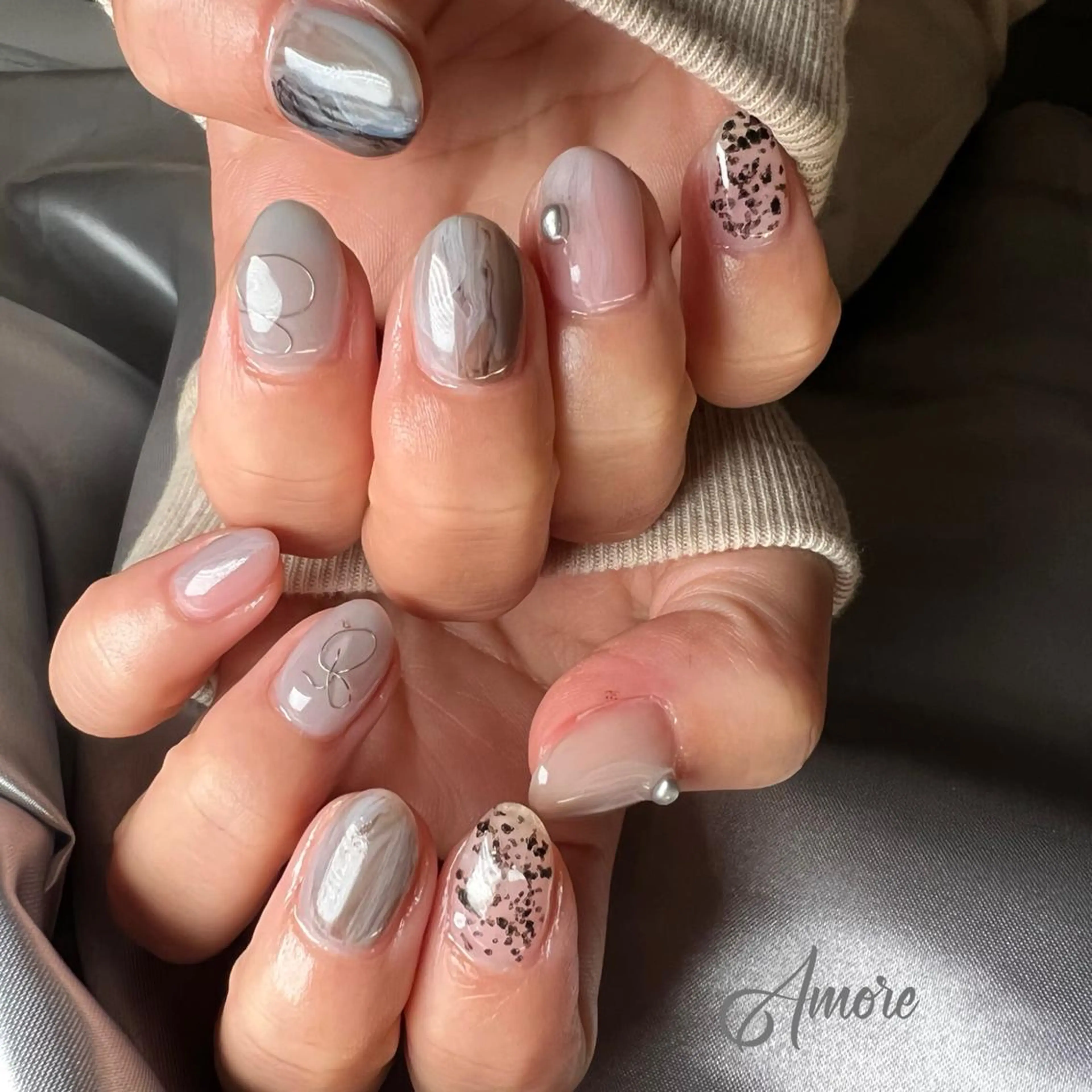 ネイル ジェルネイル ミラーネイル オフィスネイル パラジェル You kyehwaのネイルデザイン