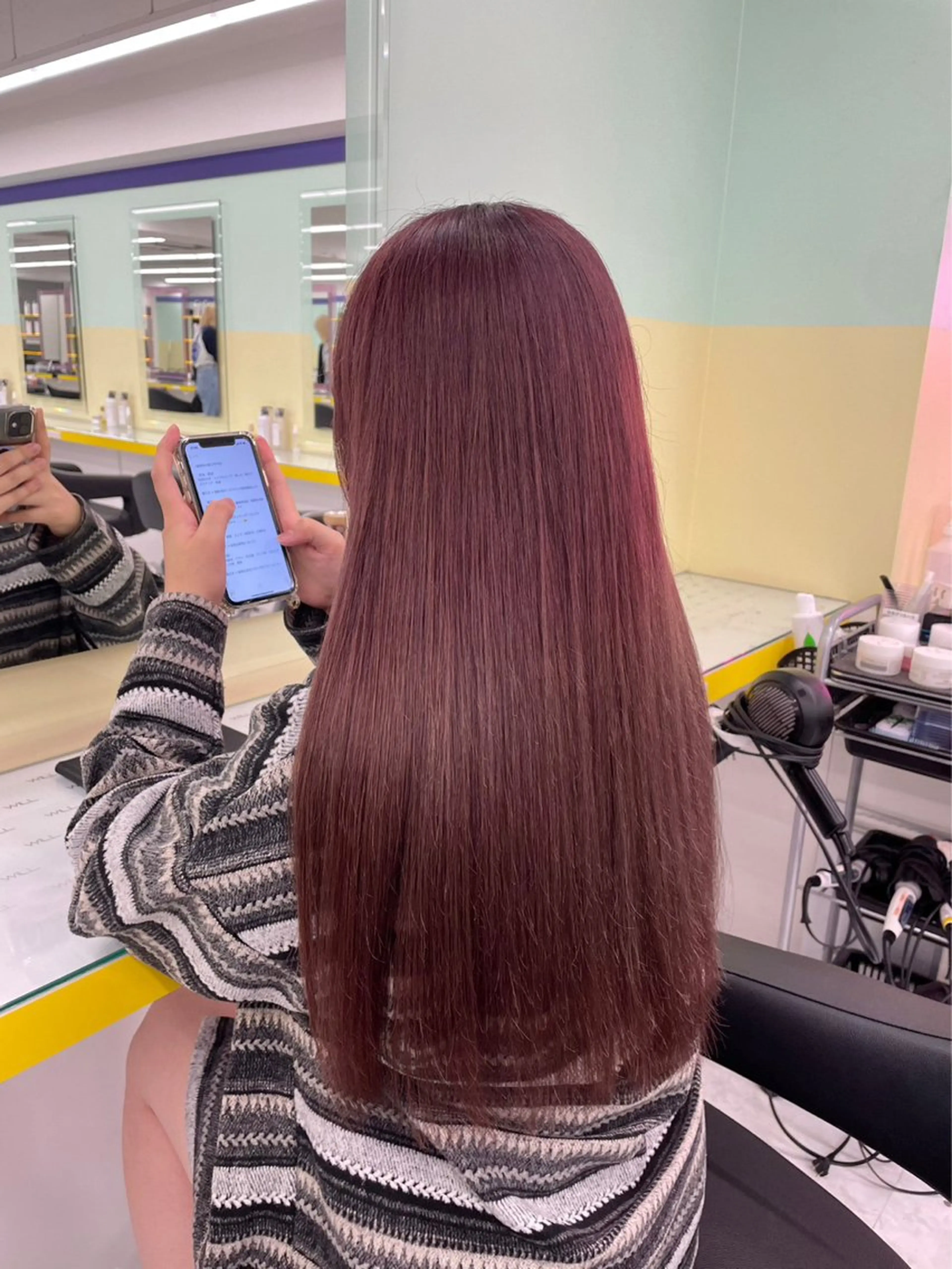 ロング カラー パーマ ヘアアレンジ メンズ ピンクカラー 【縮毛矯正ブリーチ】 MANATO🌈のヘアスタイル