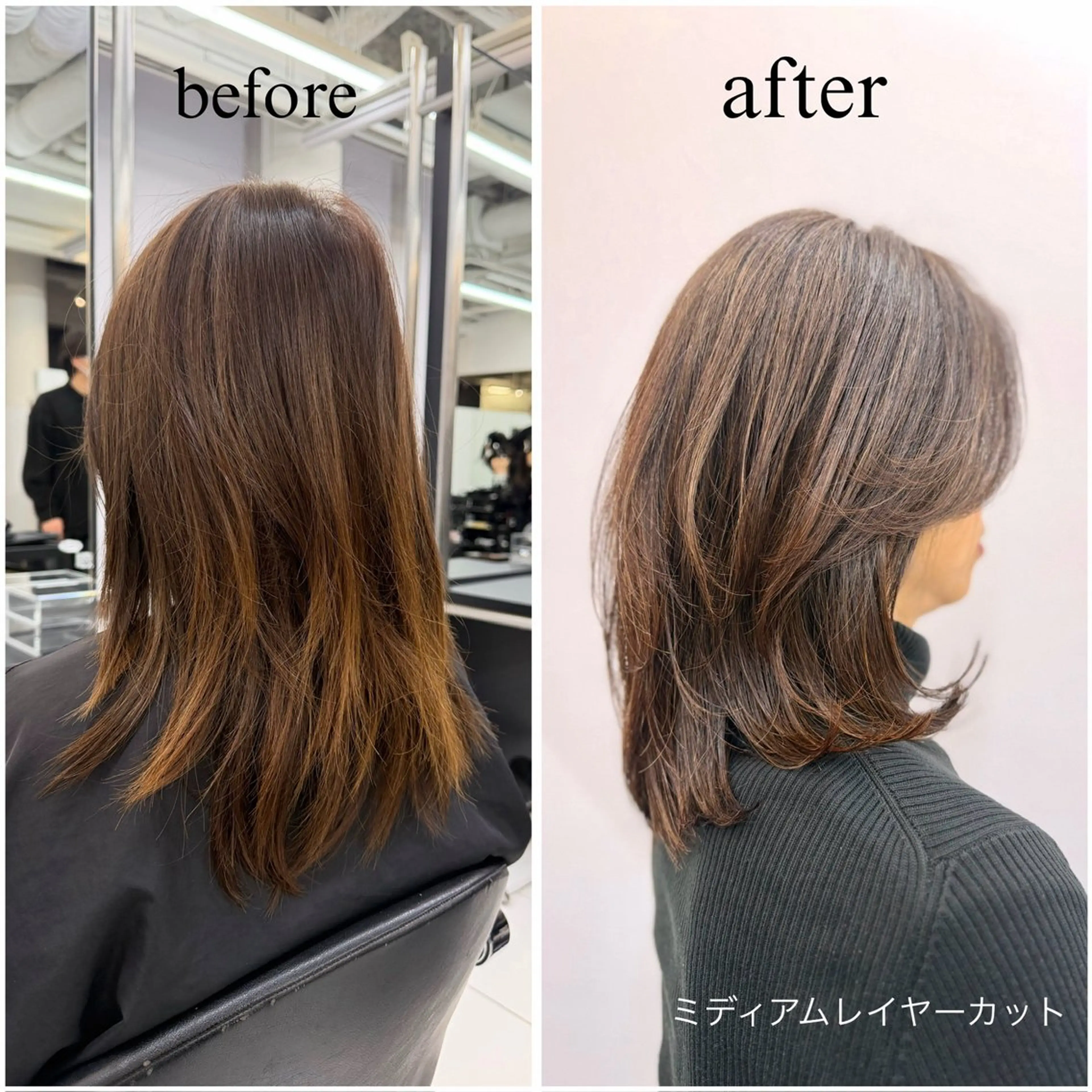 ミディアム ミディアムレイヤー レイヤーカット 無料カットモデル募集 /　 Juanのヘアスタイル