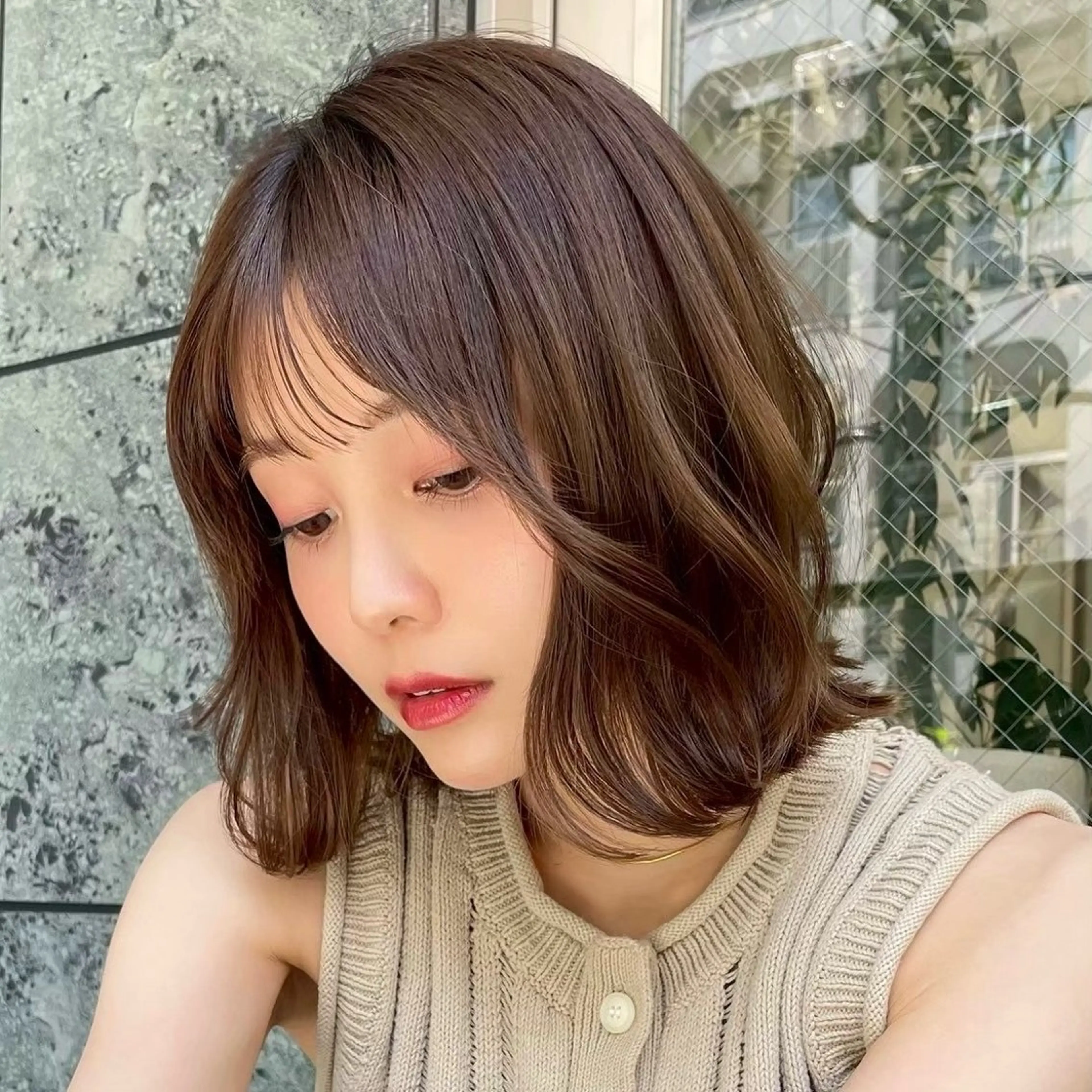 ショート カラー ヘアアレンジ ヘアカラー レイヤーカット/ボブ 似合わせ/透明感カラのヘアスタイル