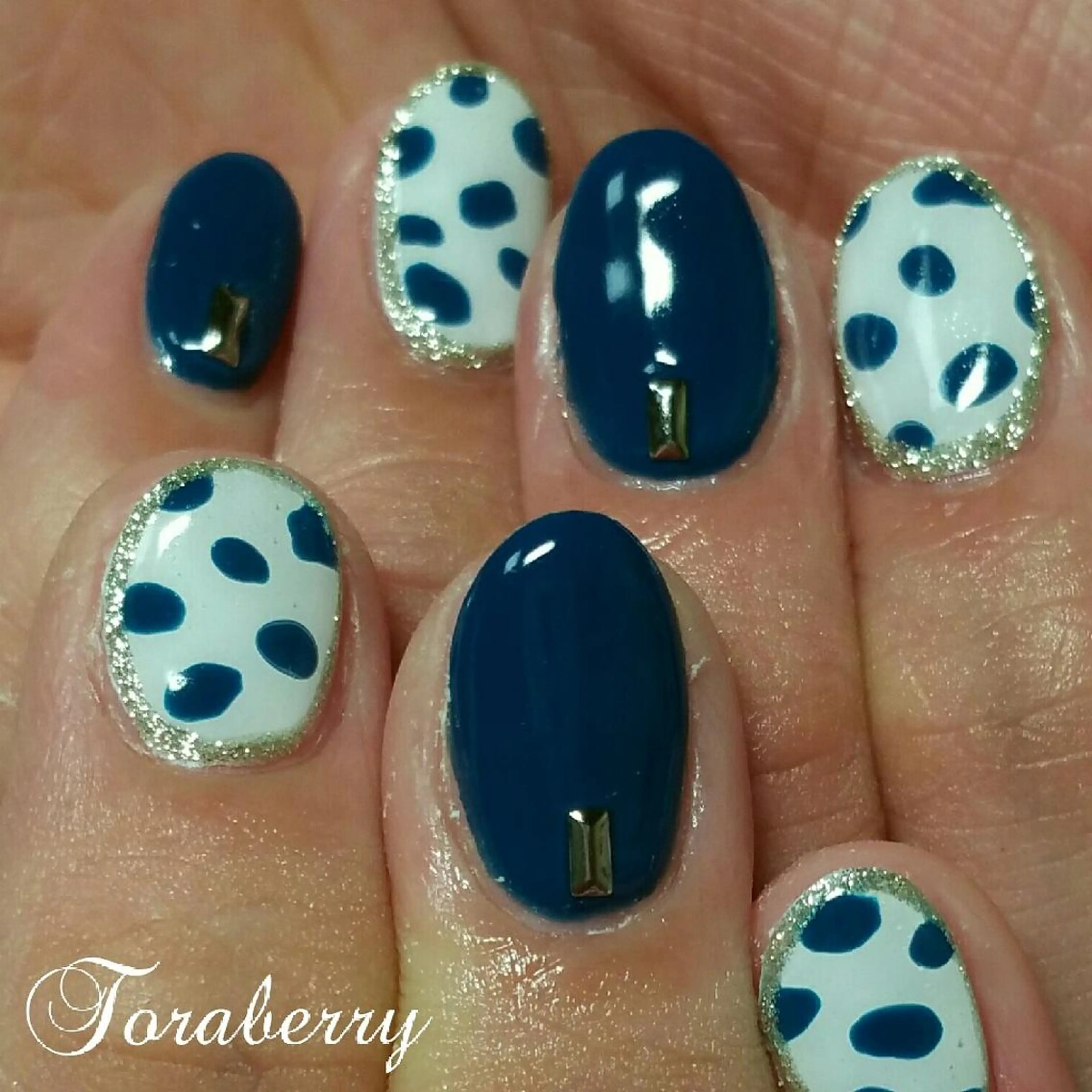 ネイル ネイビー ハンドネイル ネイリスト なつみのネイルデザイン