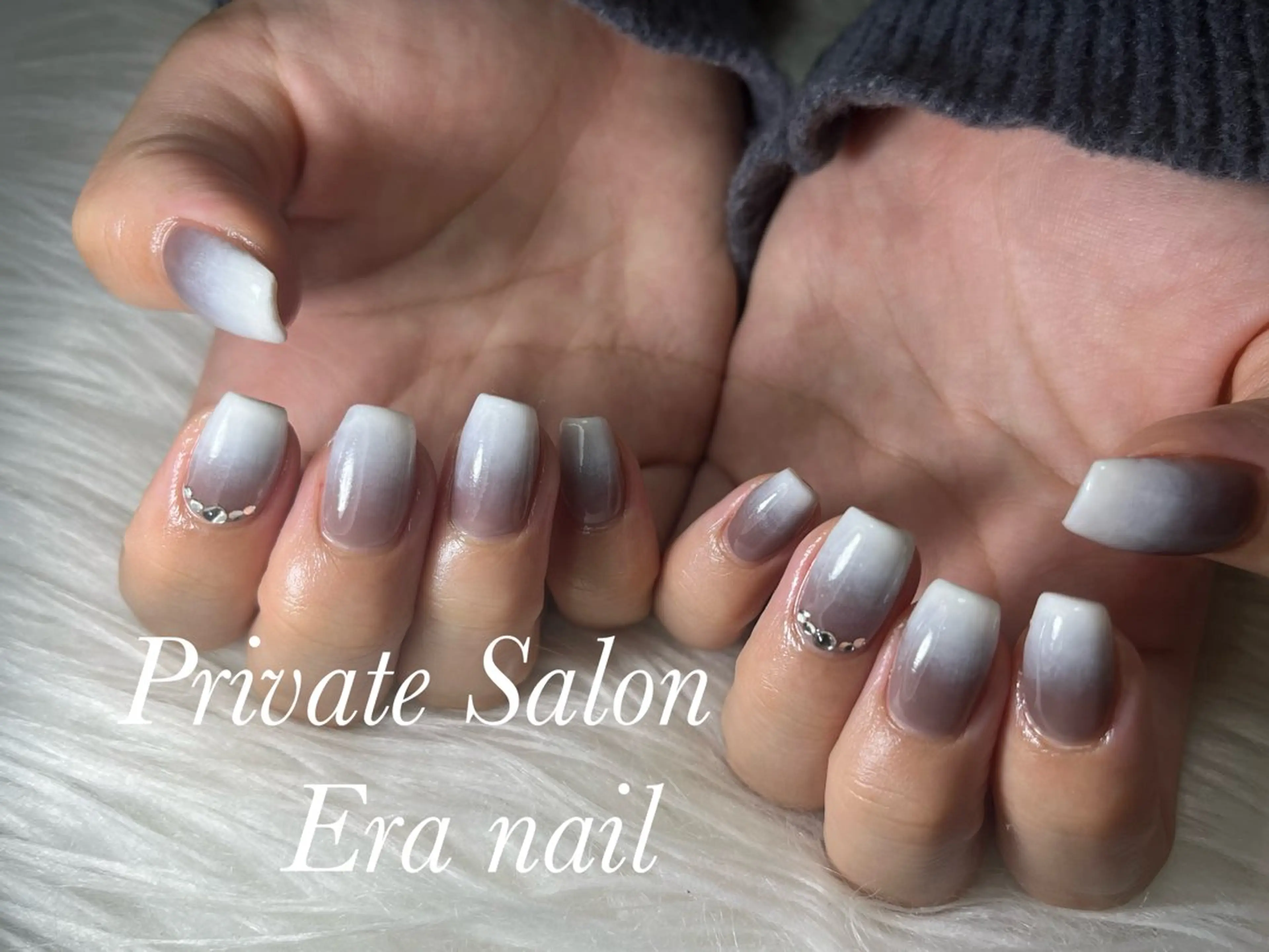 ネイル グラデーション ホワイト Era nailのネイルデザイン