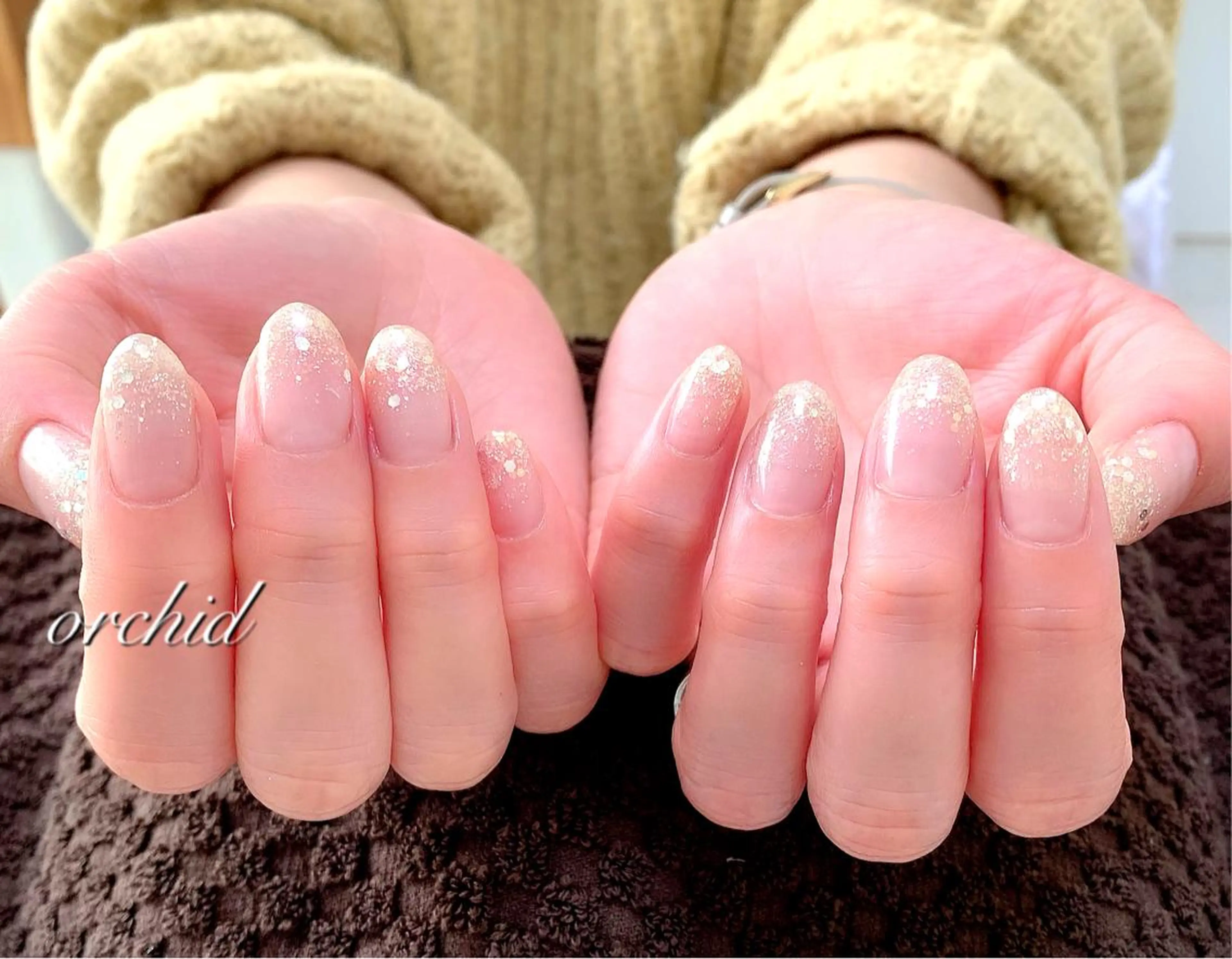 ネイル ラメ(グリッター) orchid ♡オーキッドのネイルデザイン