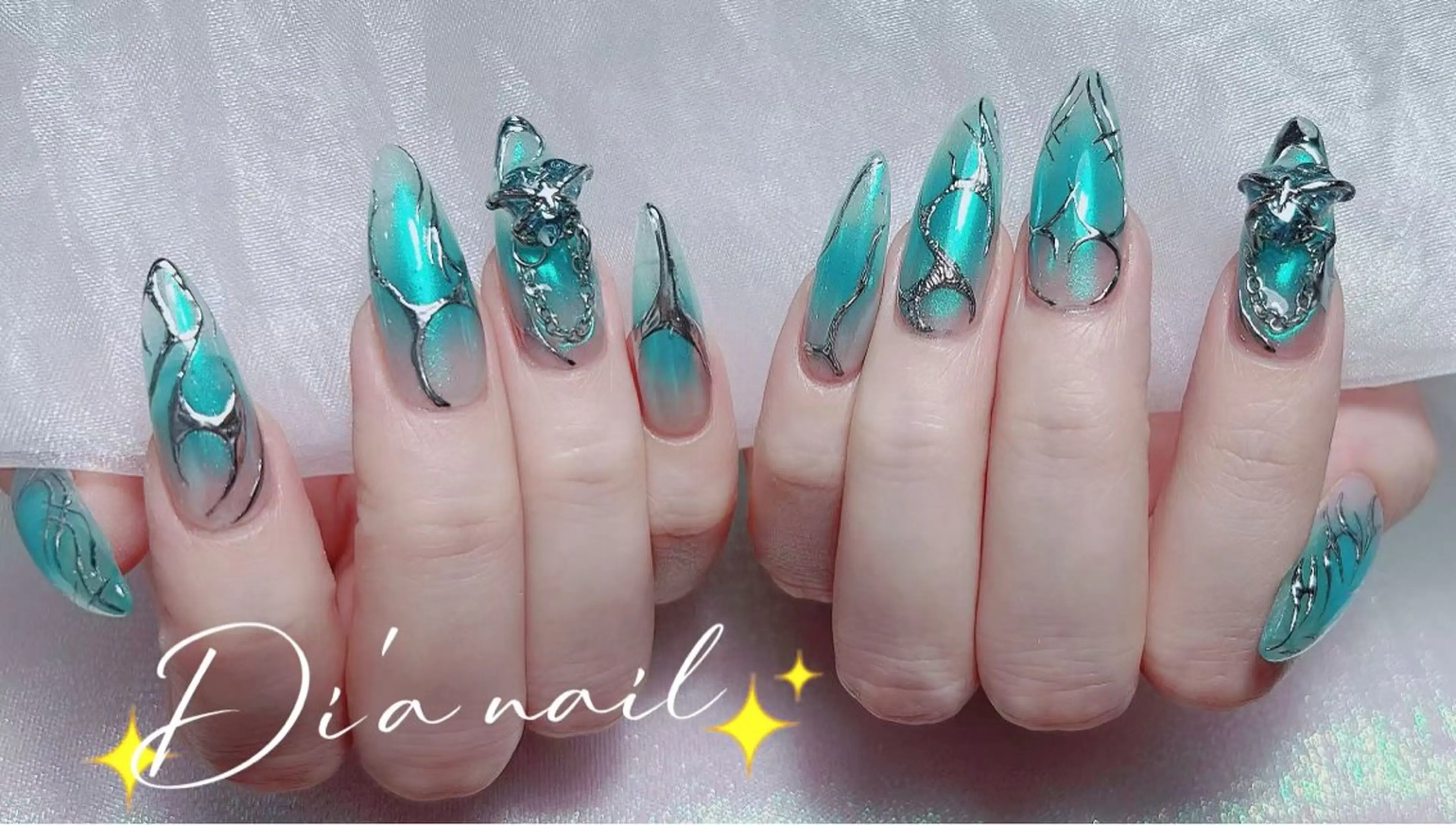 ネイル チークネイル ジェルネイル グラデーション マグネットネイル ニュアンスネイル Di'a nail ネイルサロンのネイルデザイン