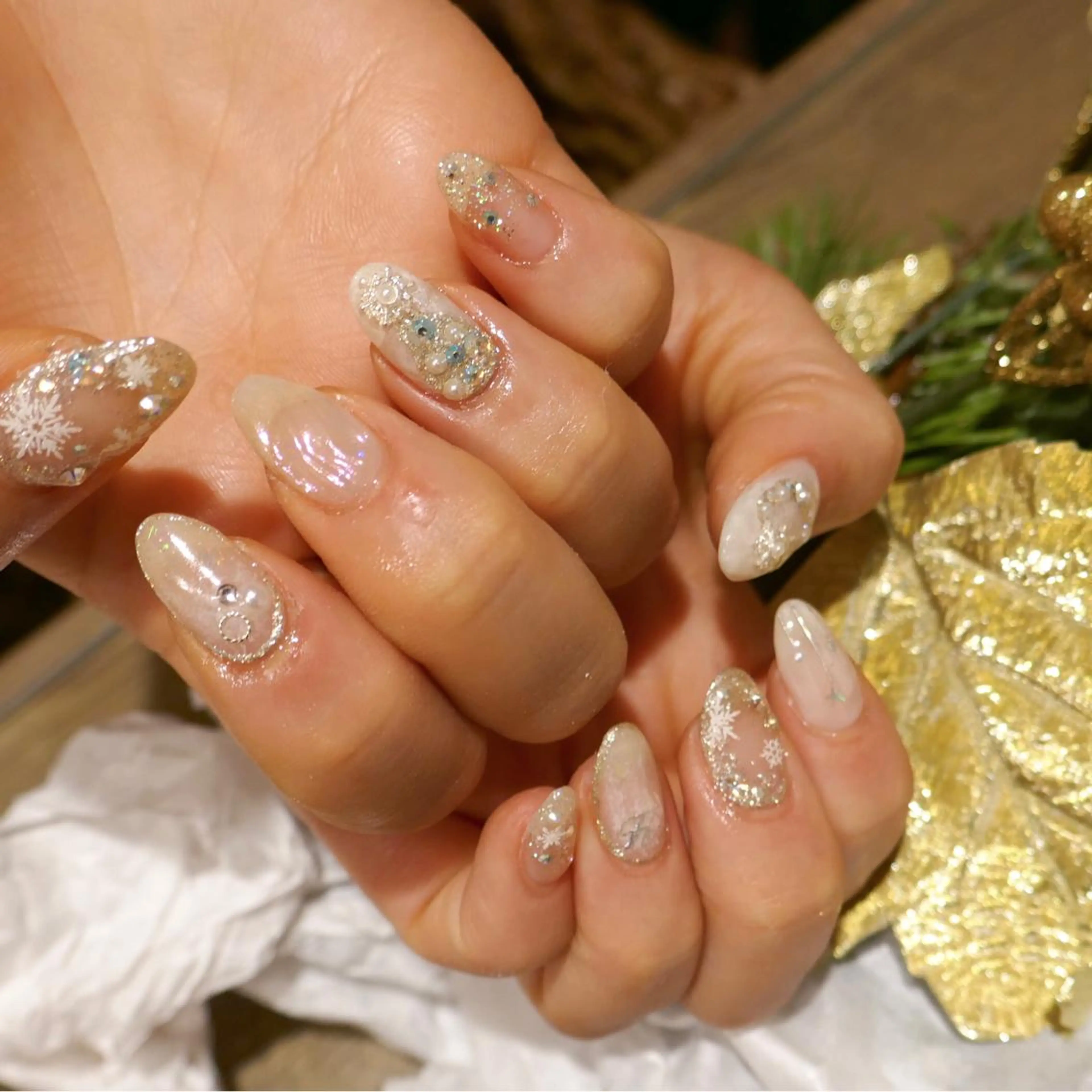 ネイル シルバー 冬ネイル クリスマス ハンドネイル Chipieee Tokyoのその他イメージ