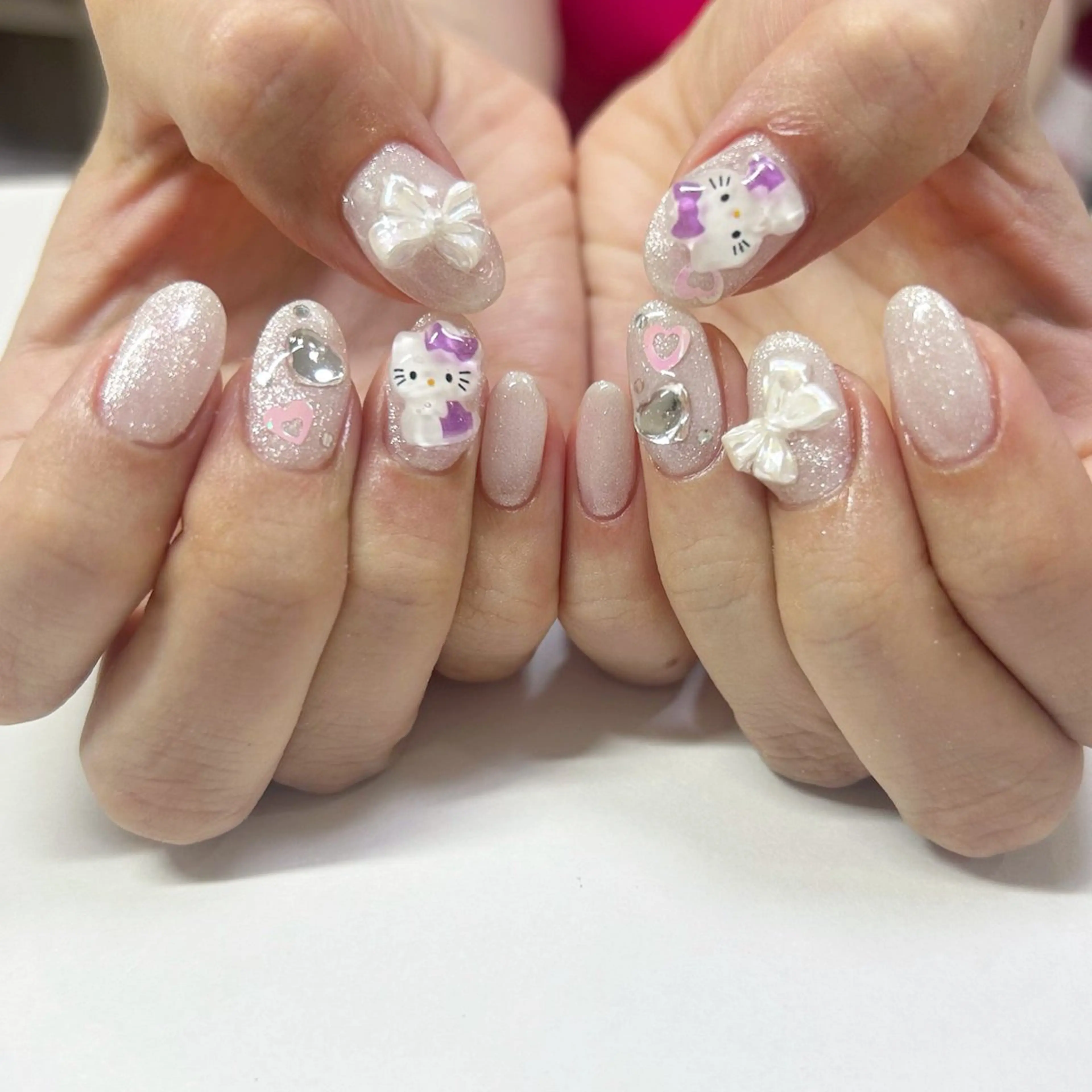 ネイル フラッシュネイル フレンチネイル マグネットネイル ニュアンスネイル リボン ハンドネイル haacnails（ハーシーネイル）所属・haac nailsのネイルデザイン