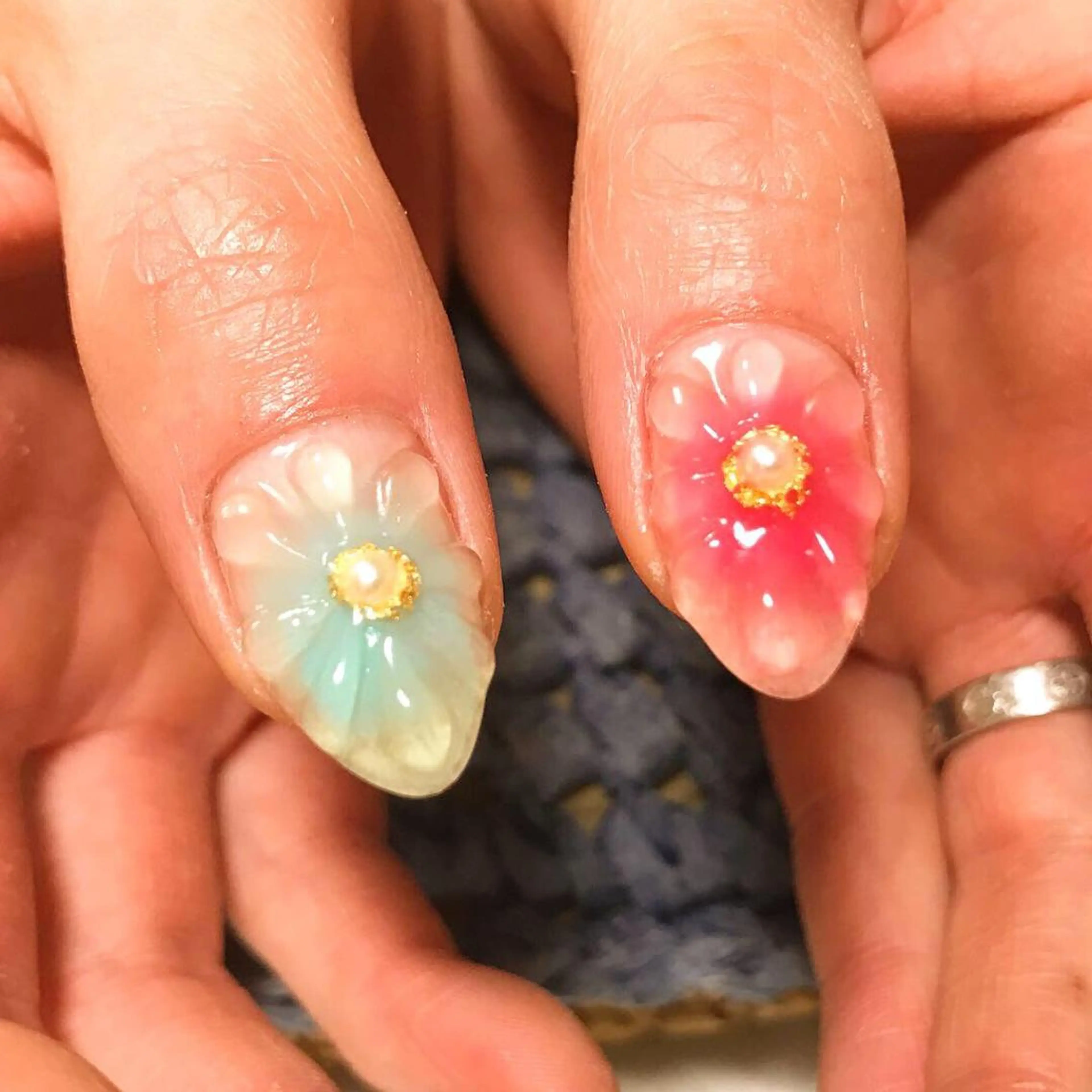 ネイル チークネイル クリアネイル フラワーネイル フットネイル シンプルネイル nail fufla ♡yamane♡のネイルデザイン