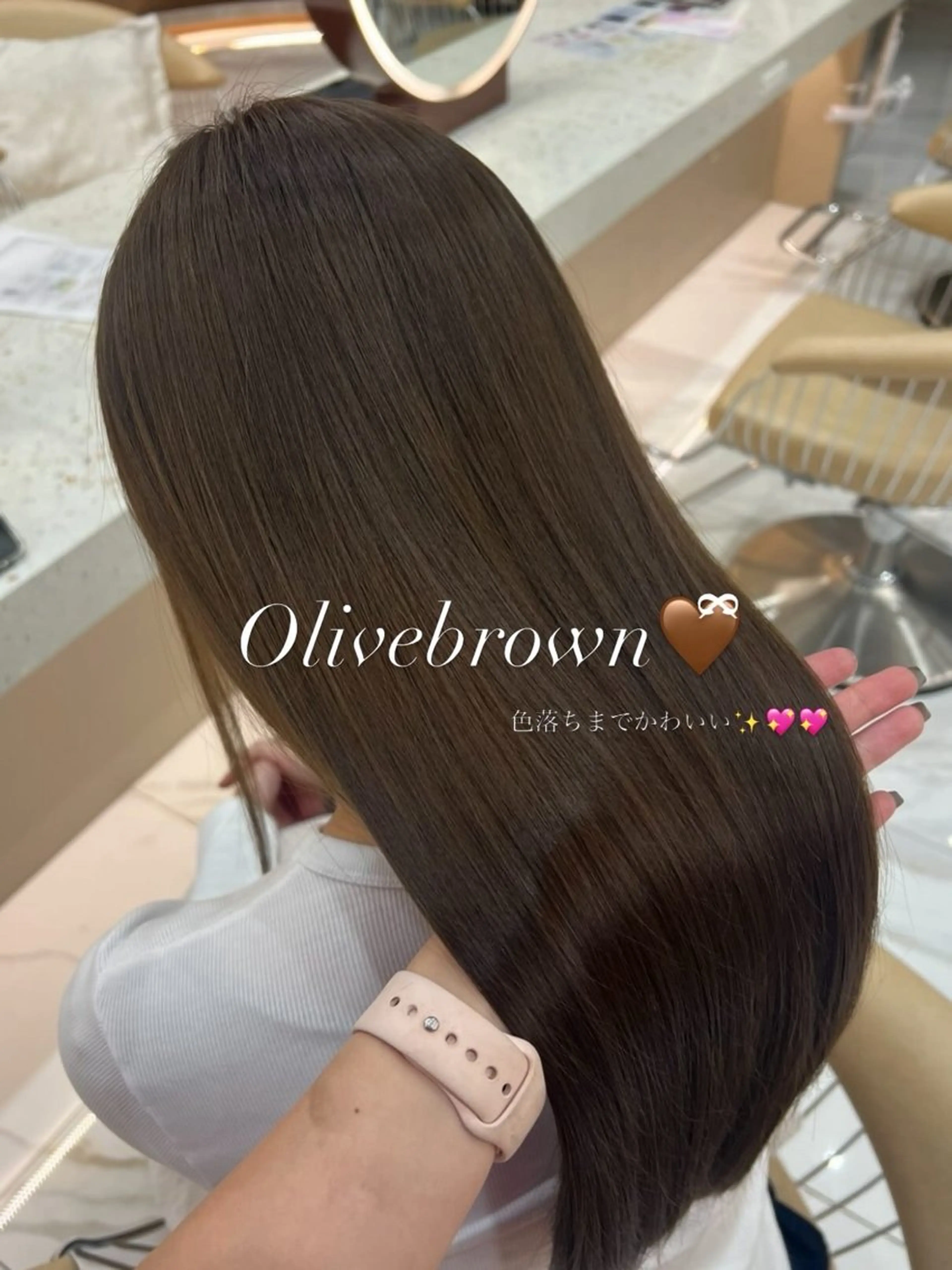 ロング ヘアカラー トリートメント 艶ブラウン/暖色 カラー/髪質改善みほのヘアスタイル