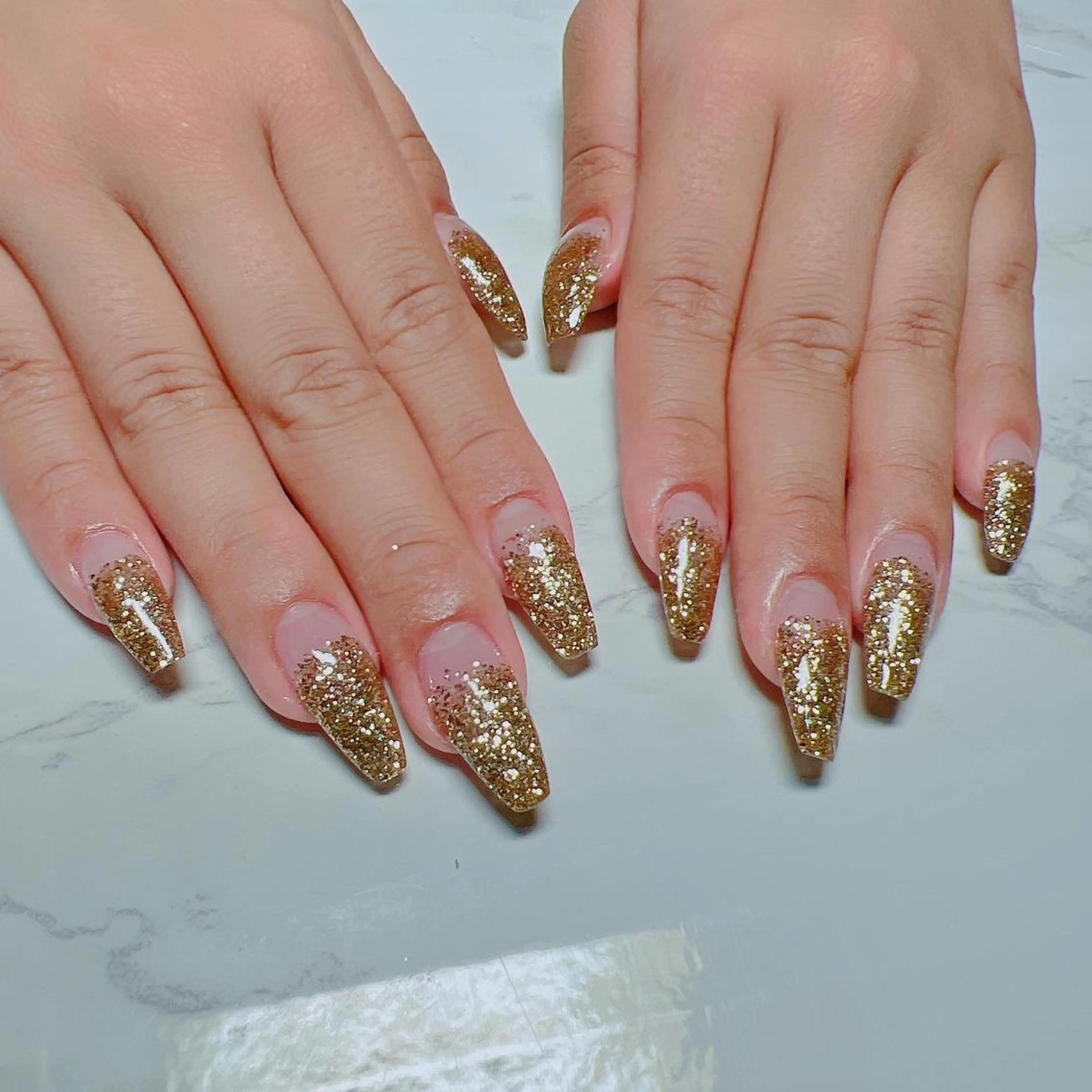 ネイル グラデーション ラメ(グリッター) ラメグラデーション スカルプネイル ハンドネイル たきぐち みちこのネイルデザイン