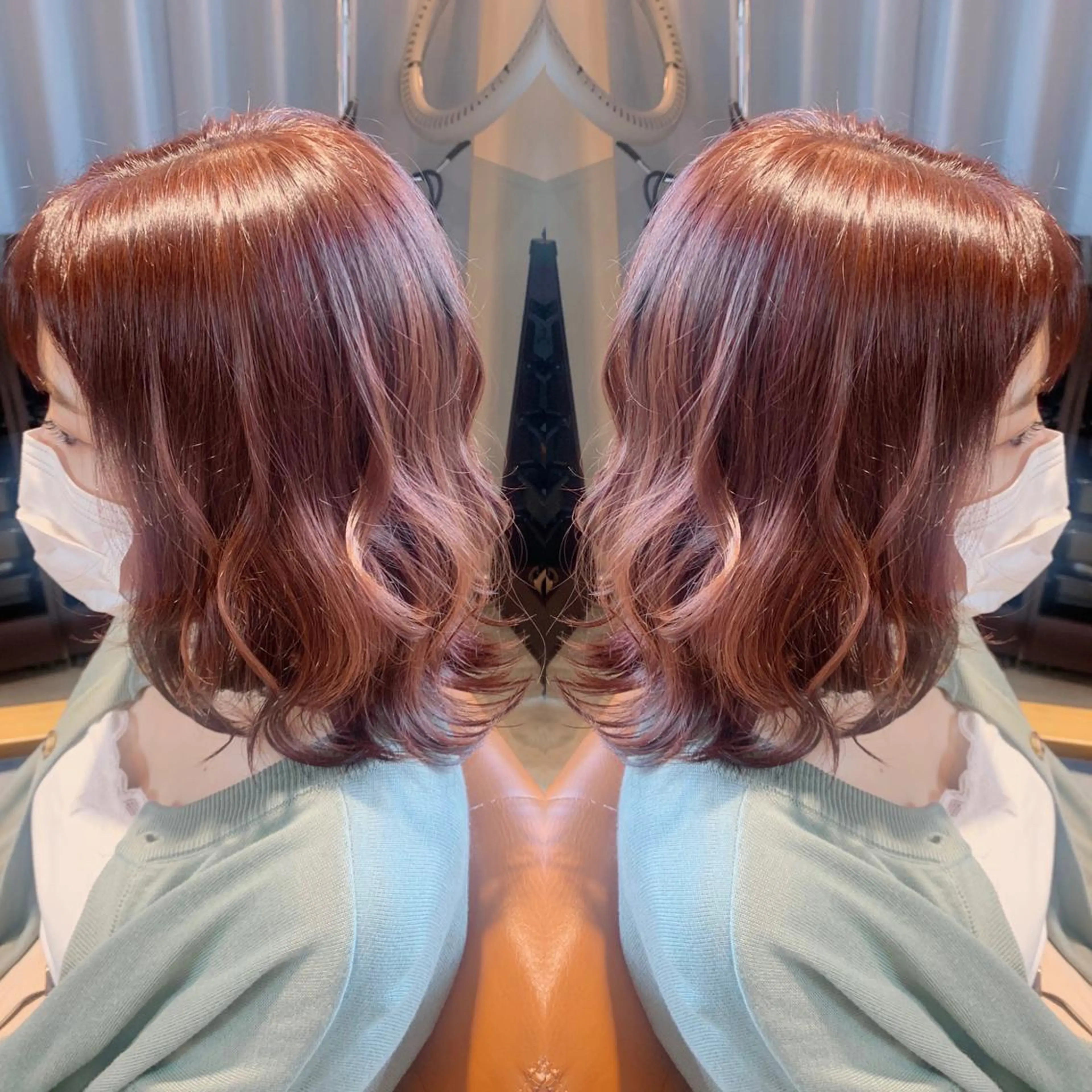 ミディアム カラー ブラウンカラー オレンジ オレンジブラウン 韓国🇰🇷 ✂︎hair 内田愛のヘアスタイル