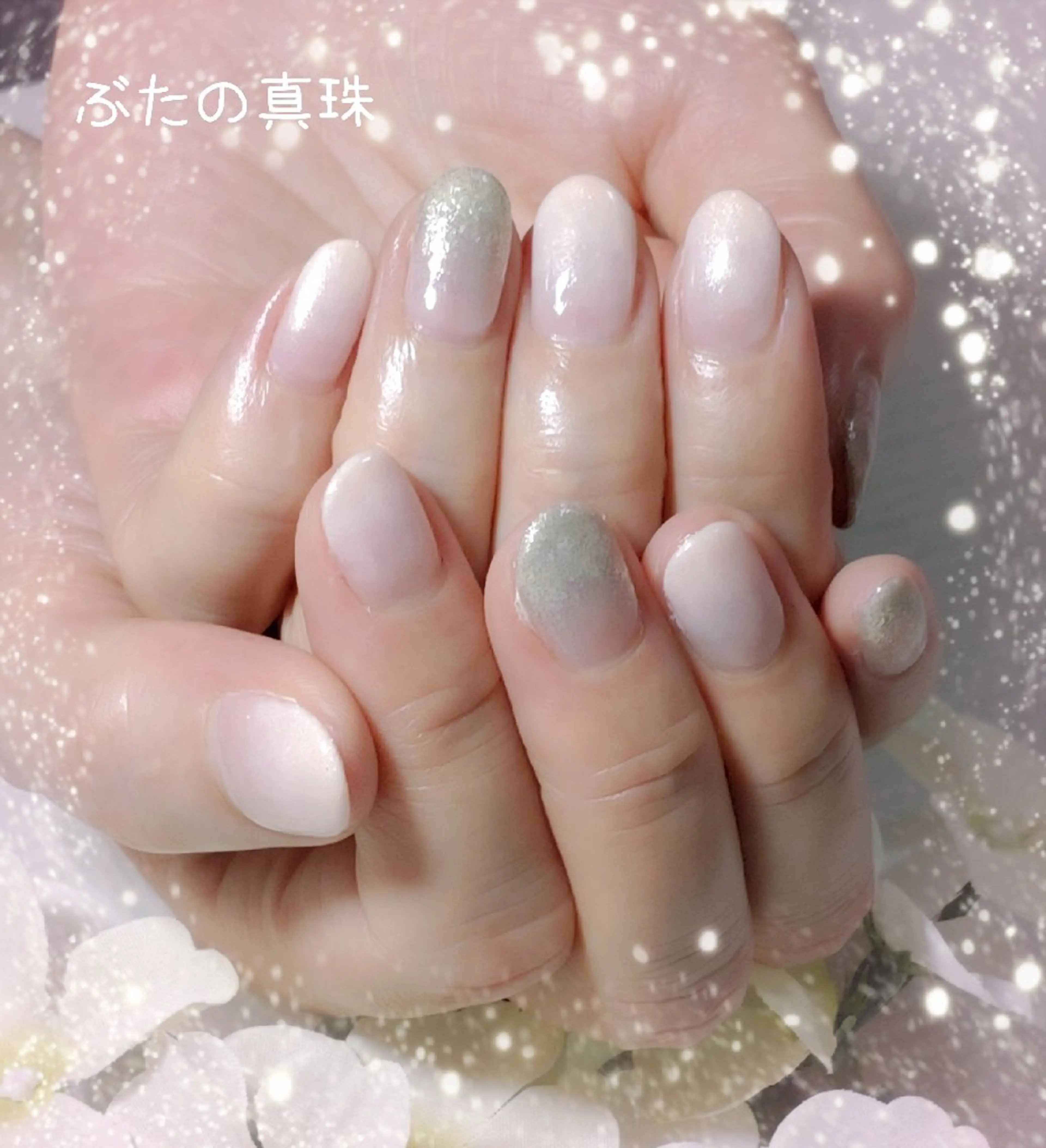ネイル ゴールド オフィスネイル ハンドネイル 林 珠里のネイルデザイン