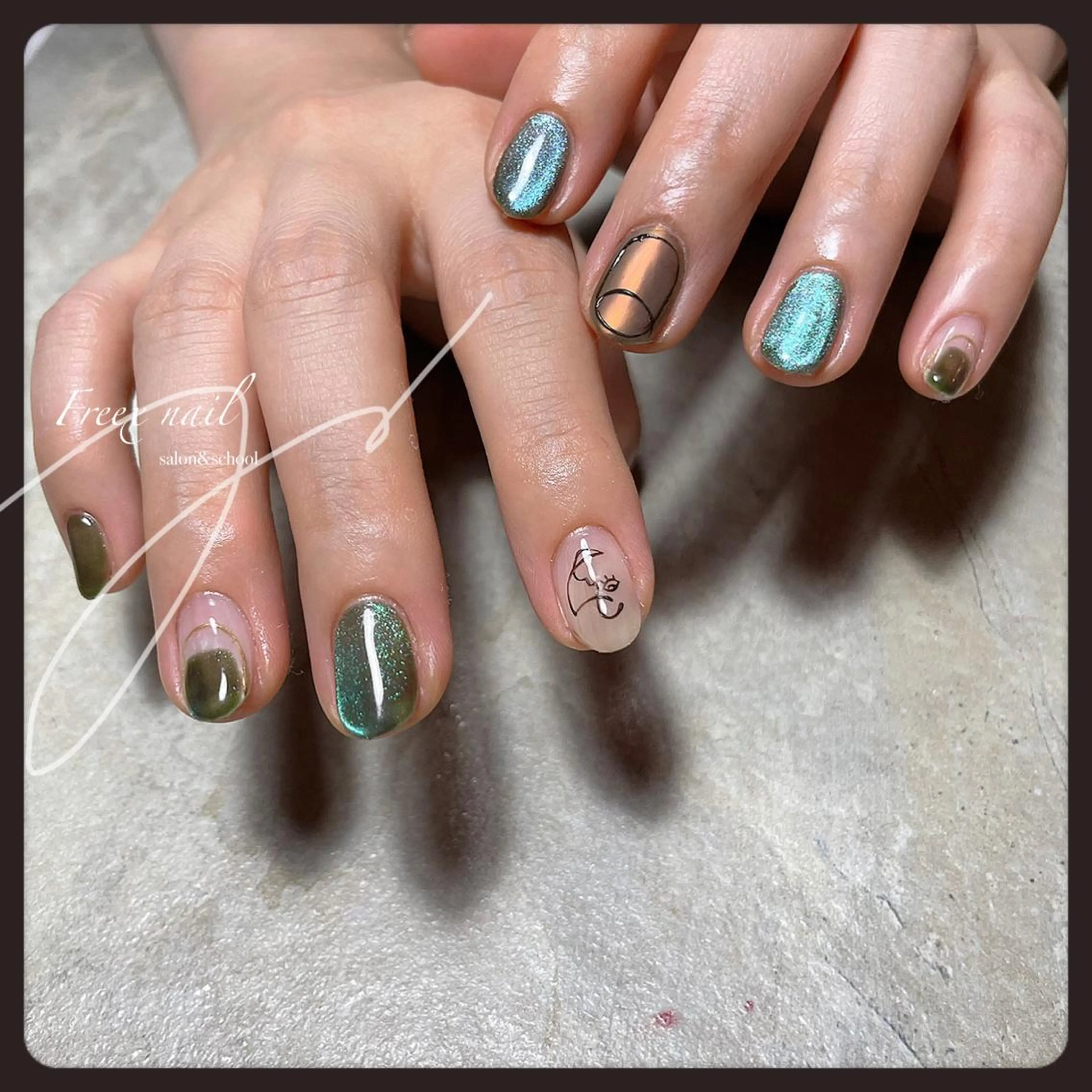 ネイル マグネットネイル ハンドネイル ハンドケア freex nail /ニュアンス/個性派のネイルデザイン